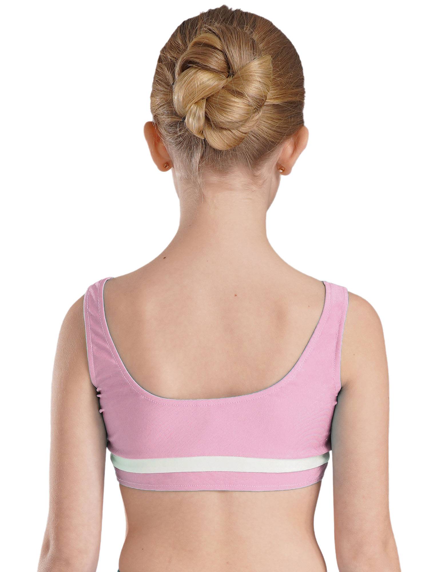 Kids Girls 2pcs Sleeveless Vest Top with Shorts Sports Set for Gymnastics Yoga