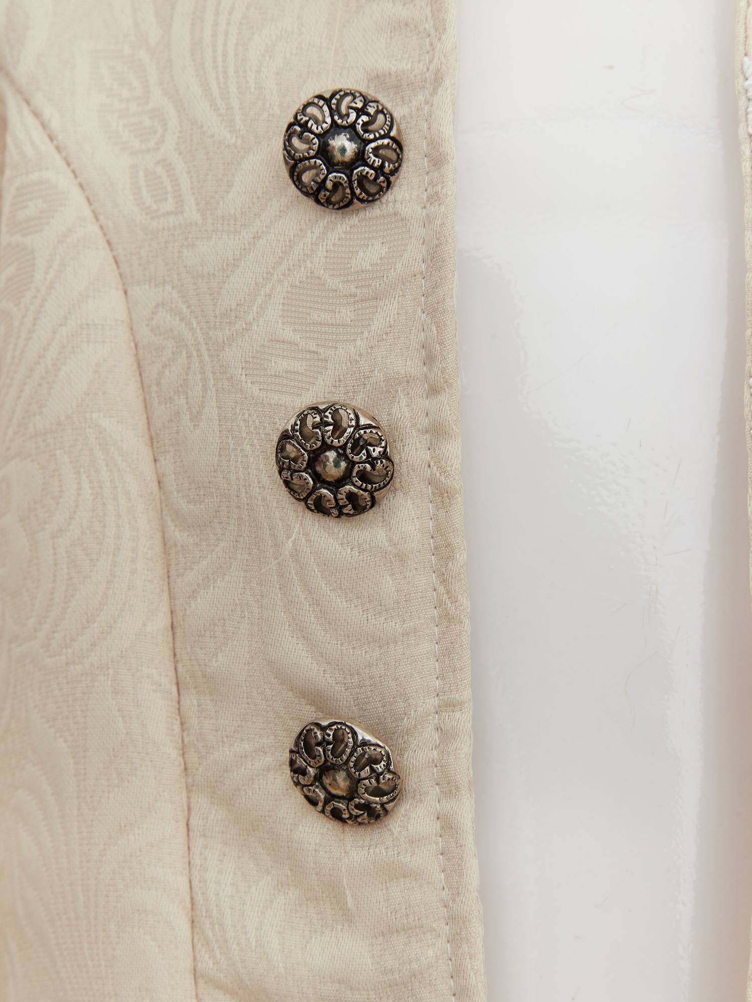 Boys Stand Collar Long Sleeve Embroidery Button Medieval Vintage Costume Coat