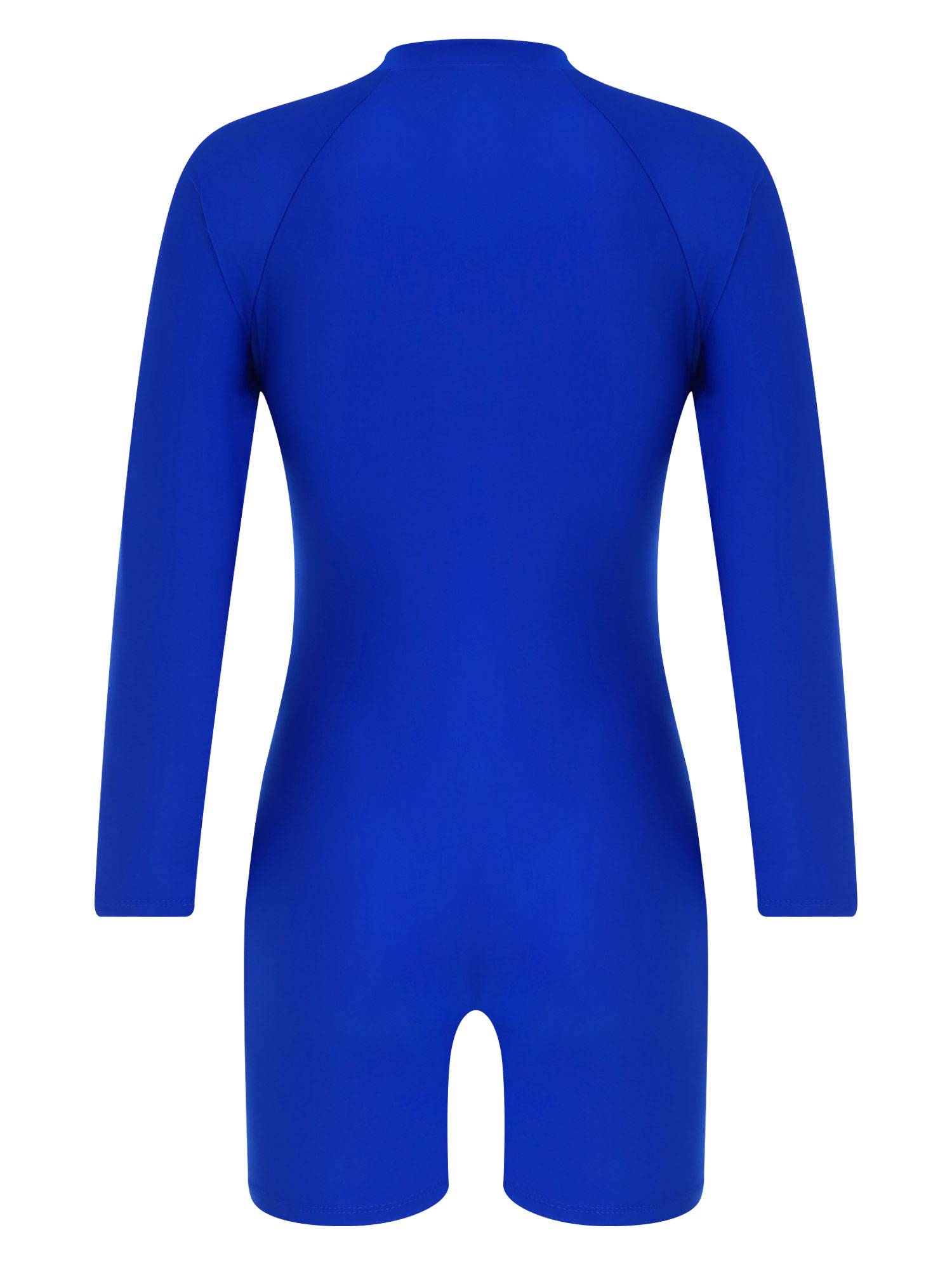 Women Long Sleeve Front Zipper One-piece Swimsuit