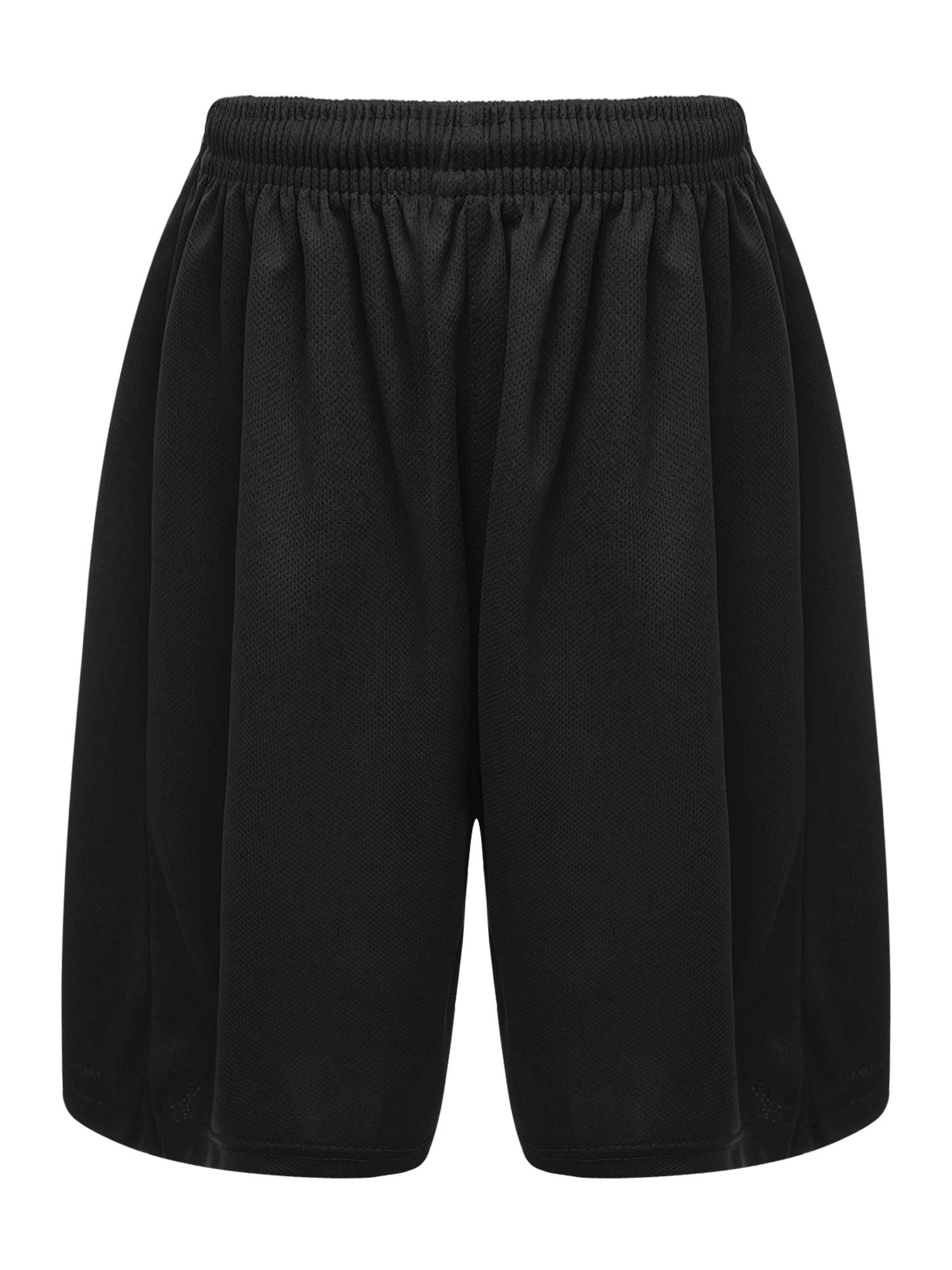 Kids Boys Solid Color Athletic Drawstring Sports Trunks