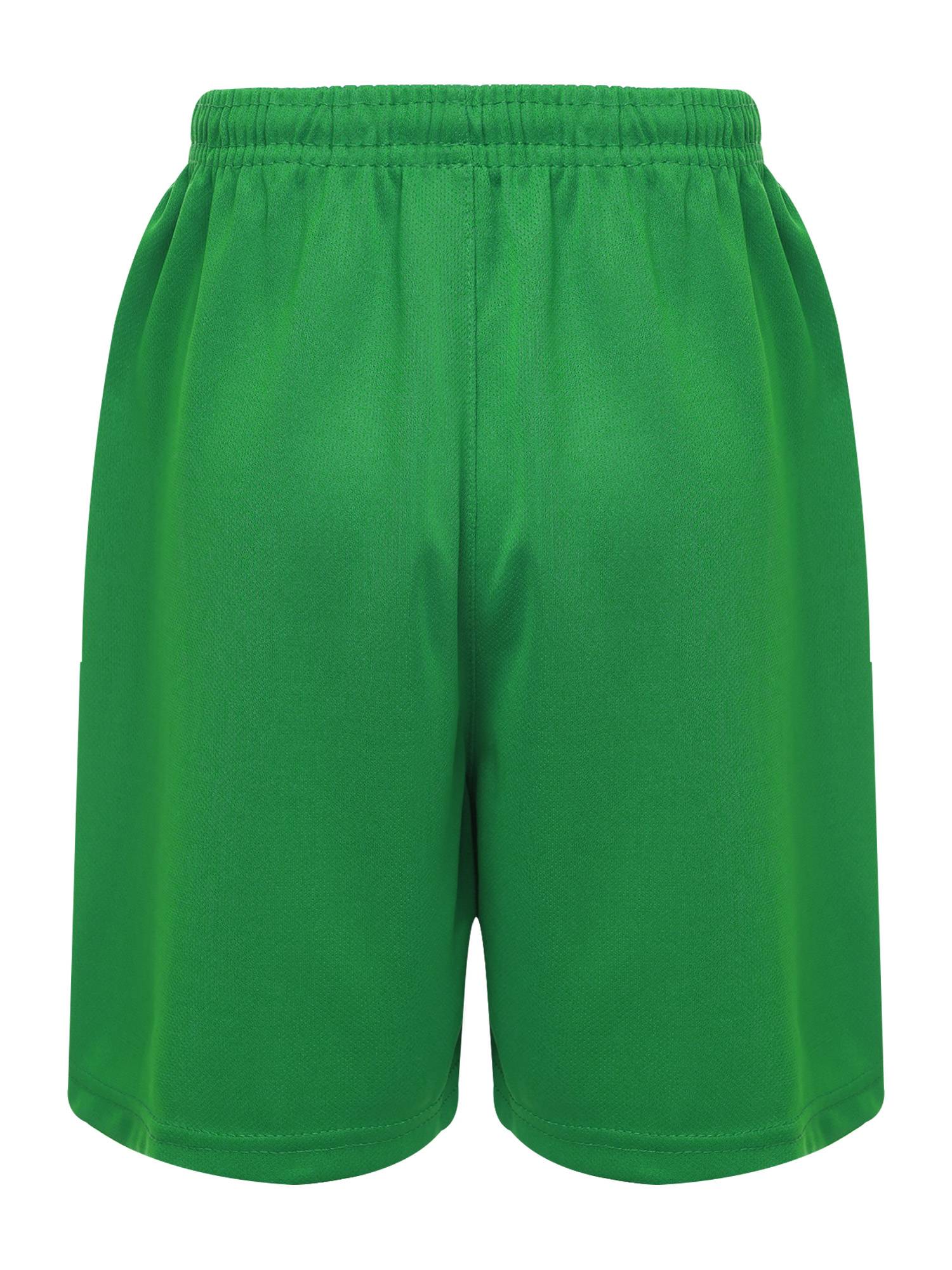 Kids Boys Solid Color Athletic Drawstring Sports Trunks