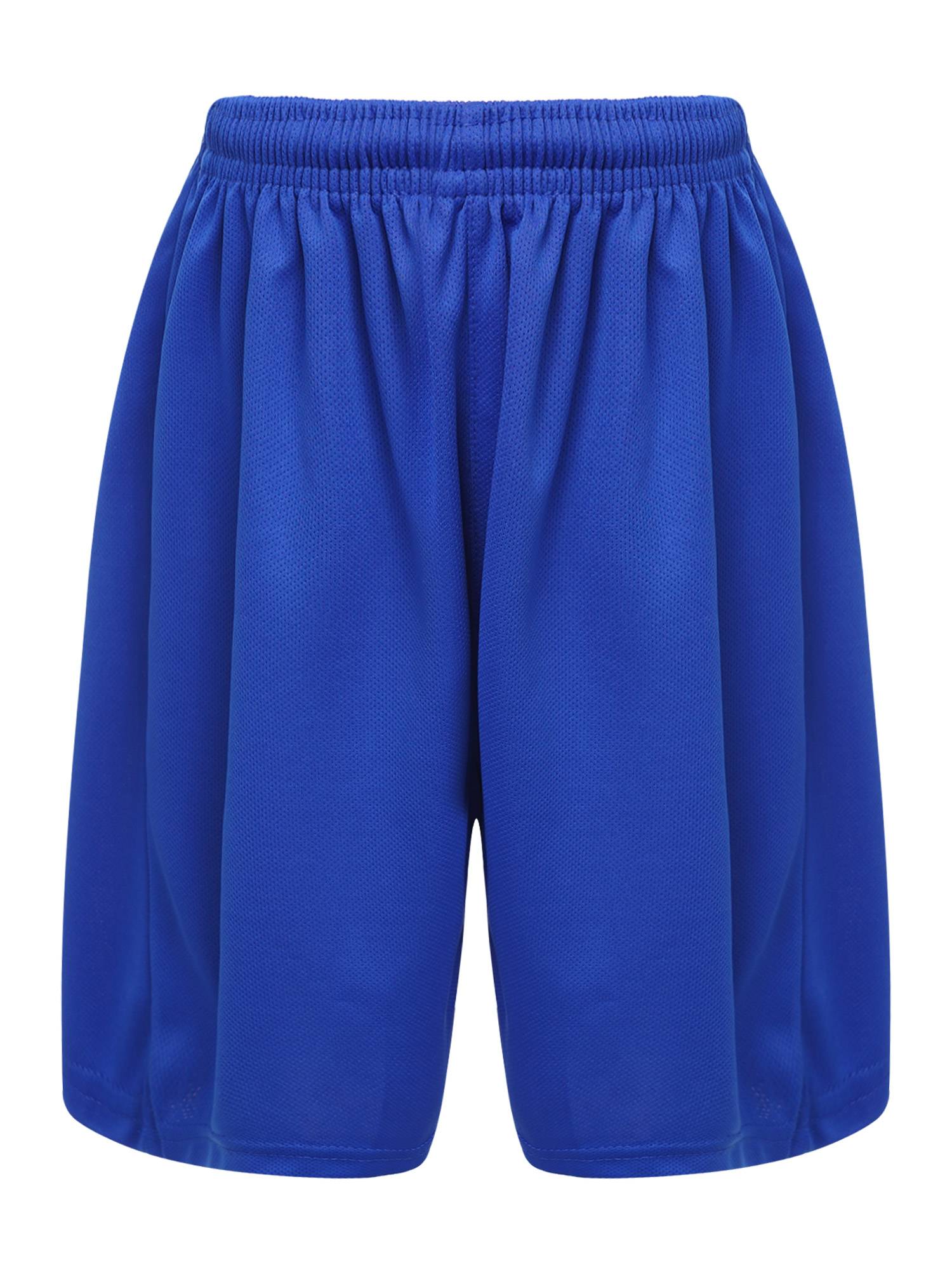 Kids Boys Solid Color Athletic Drawstring Sports Trunks
