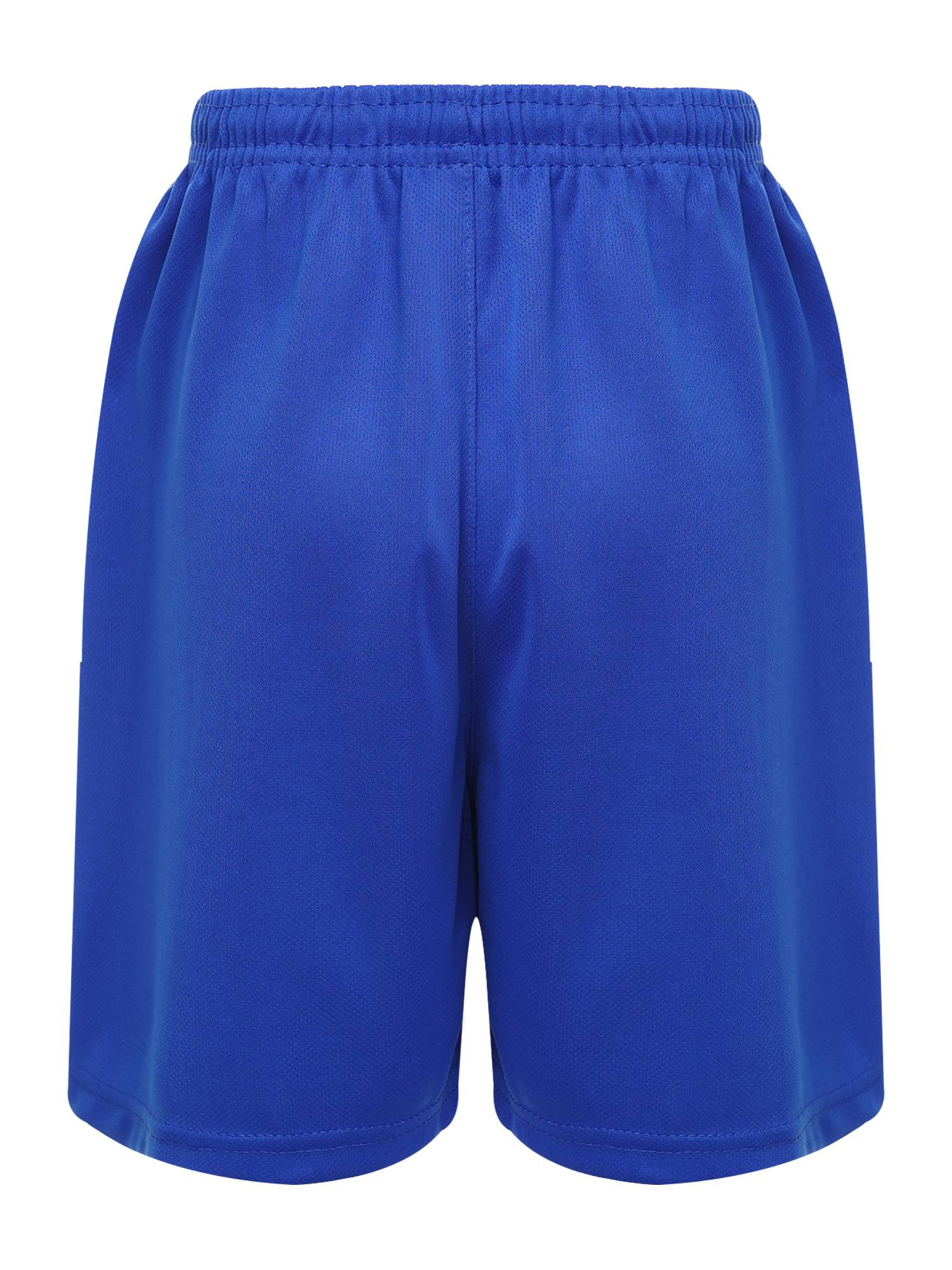 Kids Boys Solid Color Athletic Drawstring Sports Trunks