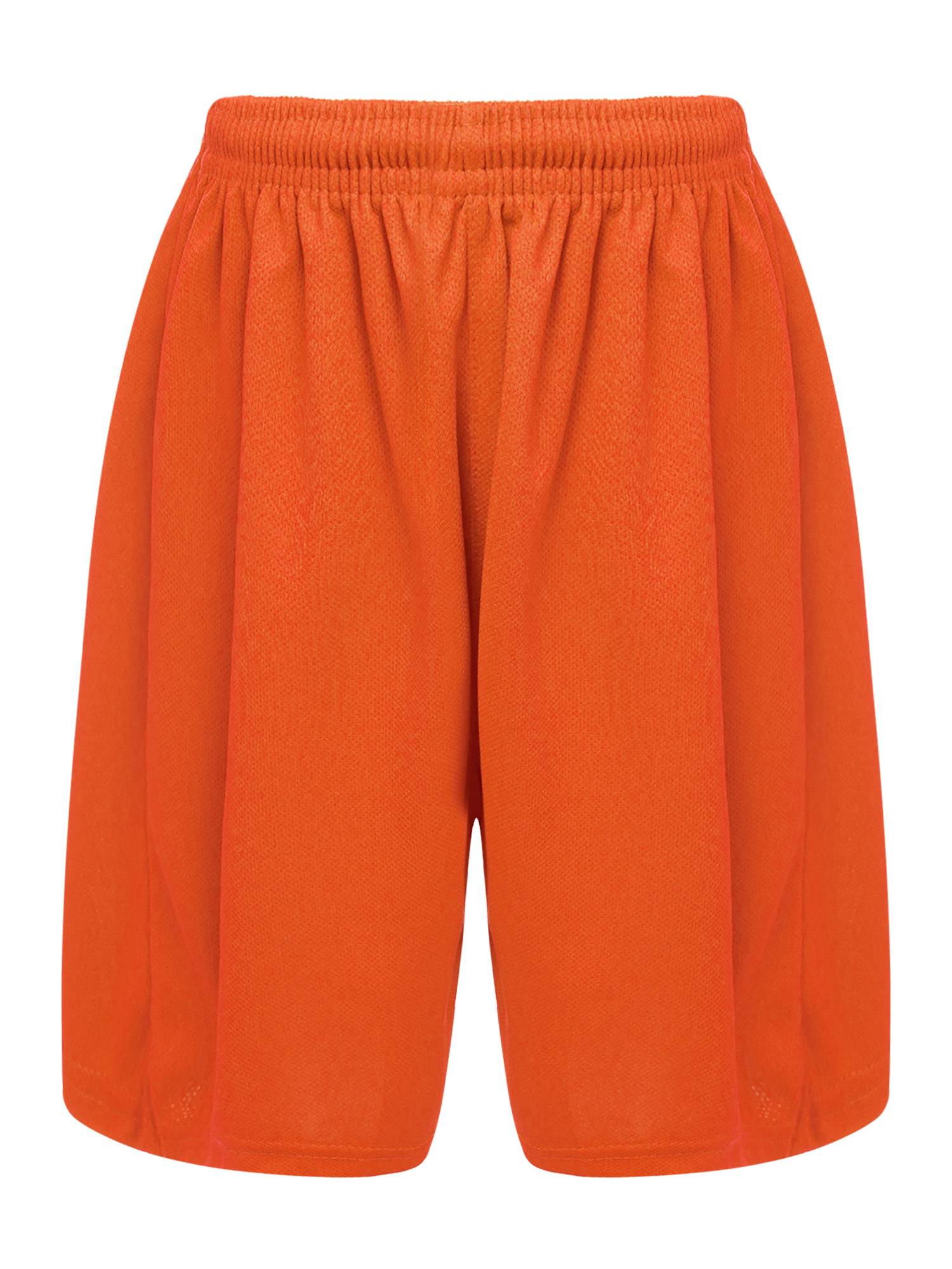 Kids Boys Solid Color Athletic Drawstring Sports Trunks