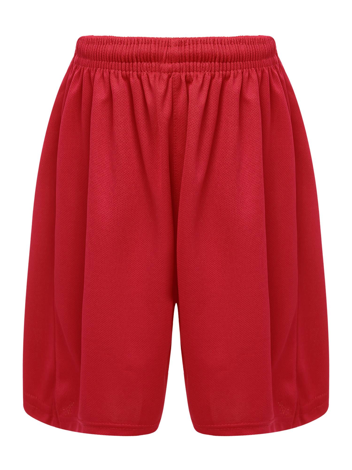 Kids Boys Solid Color Athletic Drawstring Sports Trunks