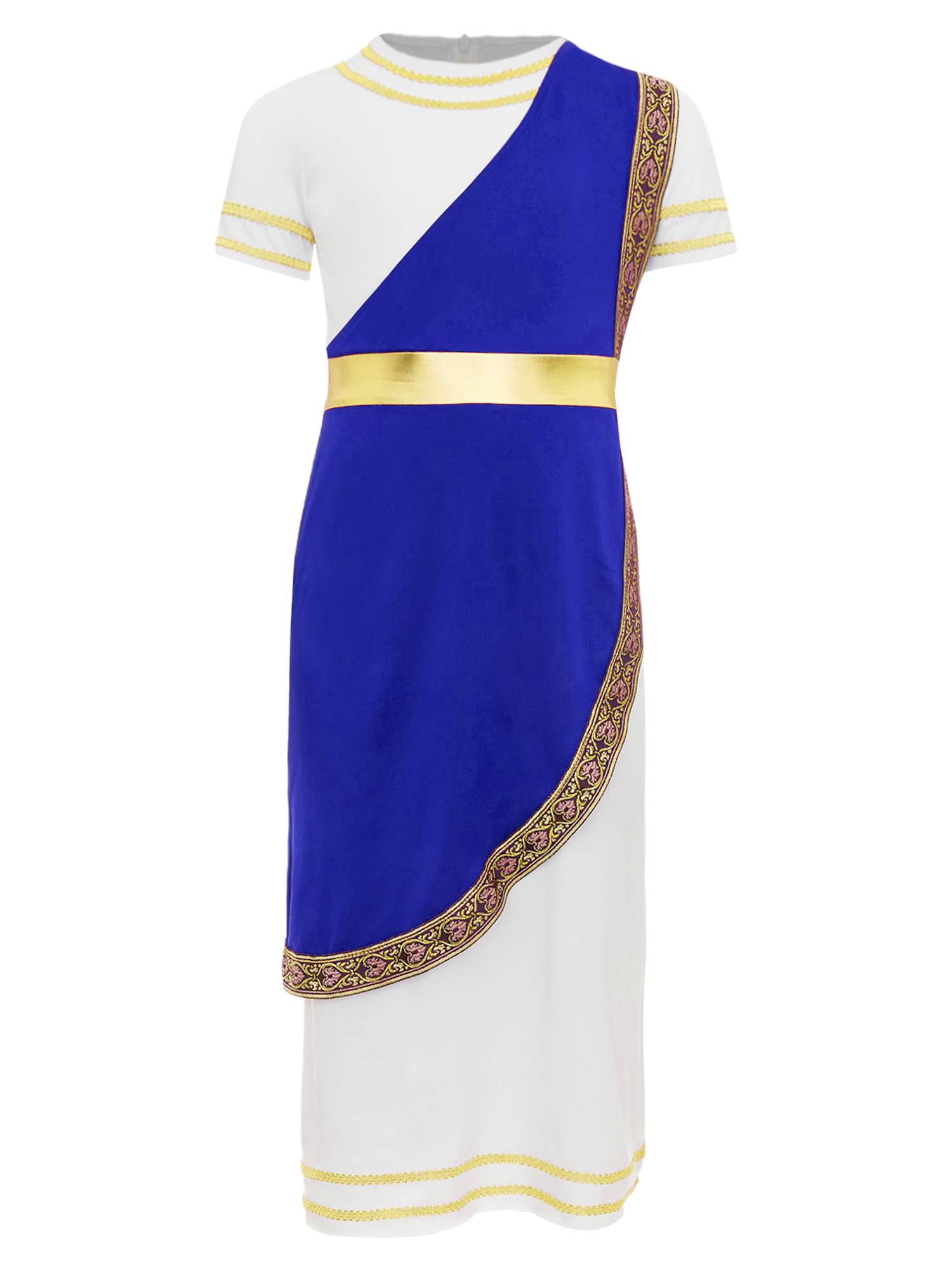 Kids Boys Short Sleeve Asymmetric Ancient Roman Toga Costume Dress