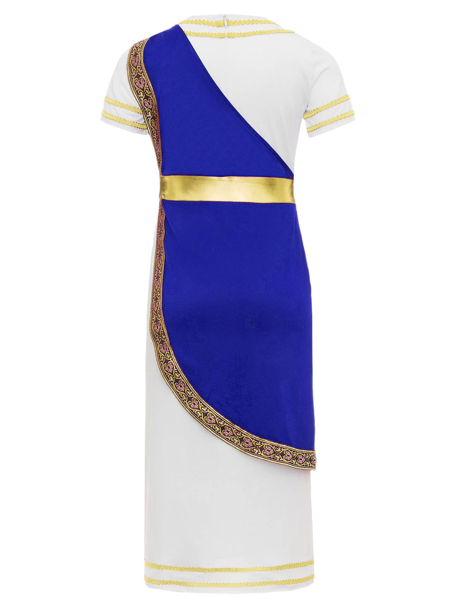 Kids Boys Short Sleeve Asymmetric Ancient Roman Toga Costume Dress