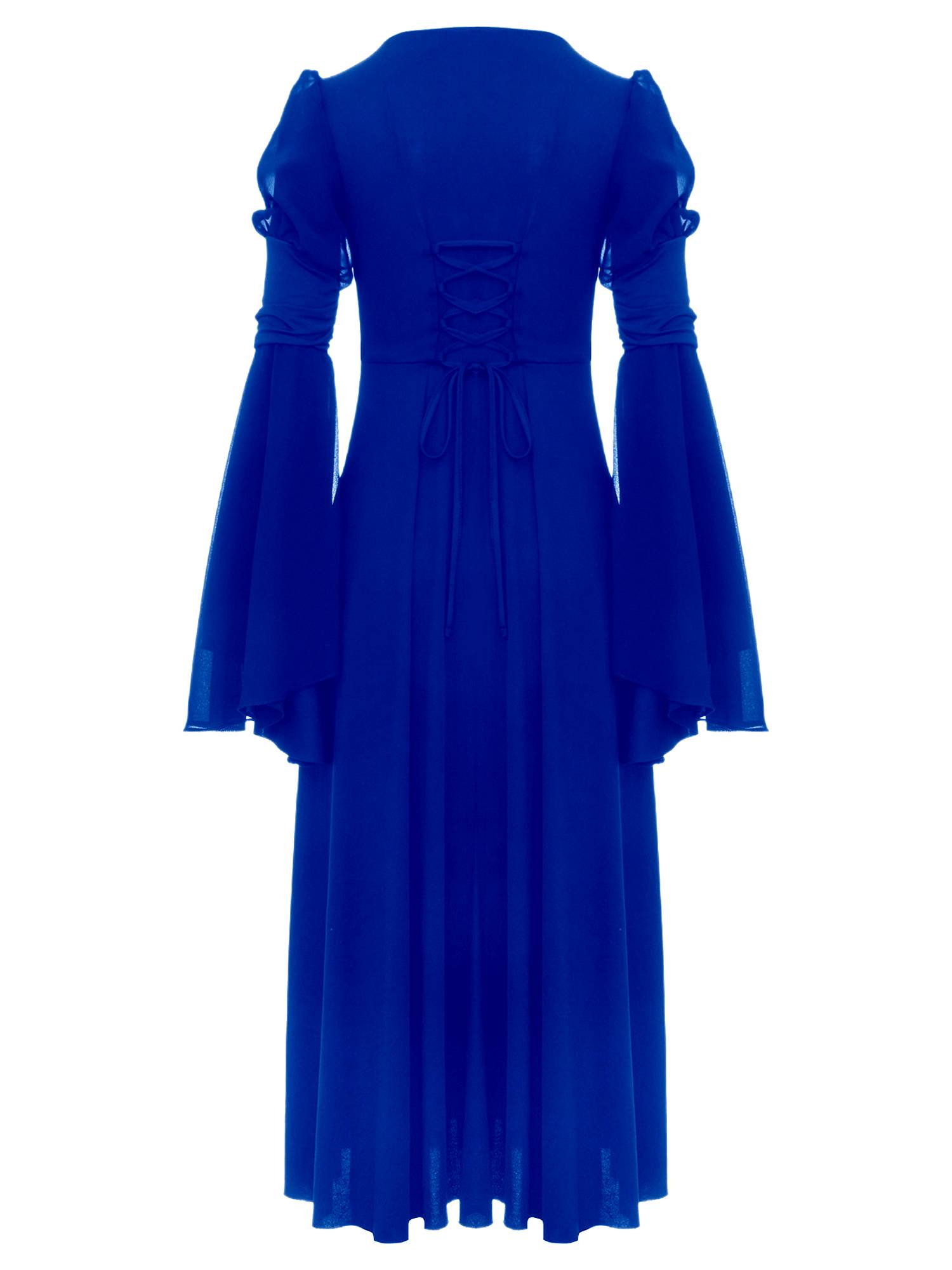 Kids Girls Renaissance Medieval Costume Long Sleeve Bell Sleeves Princess Dress