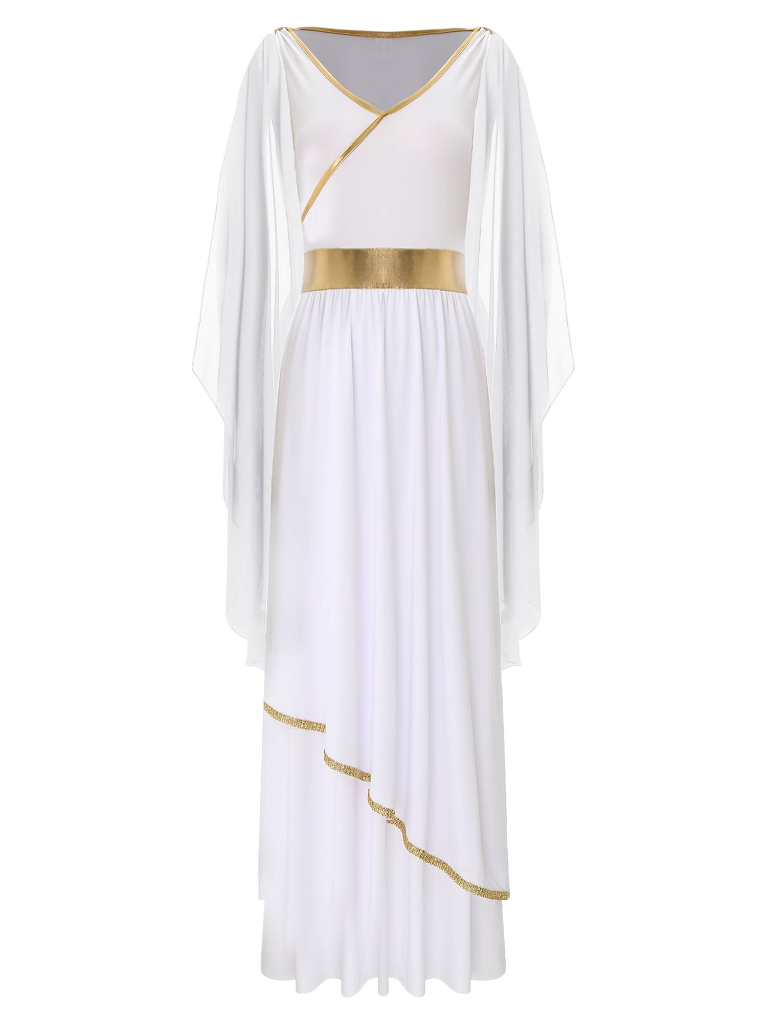 Women V Neck Sleeveless Toga Greek Goddess Costume Maxi Dress