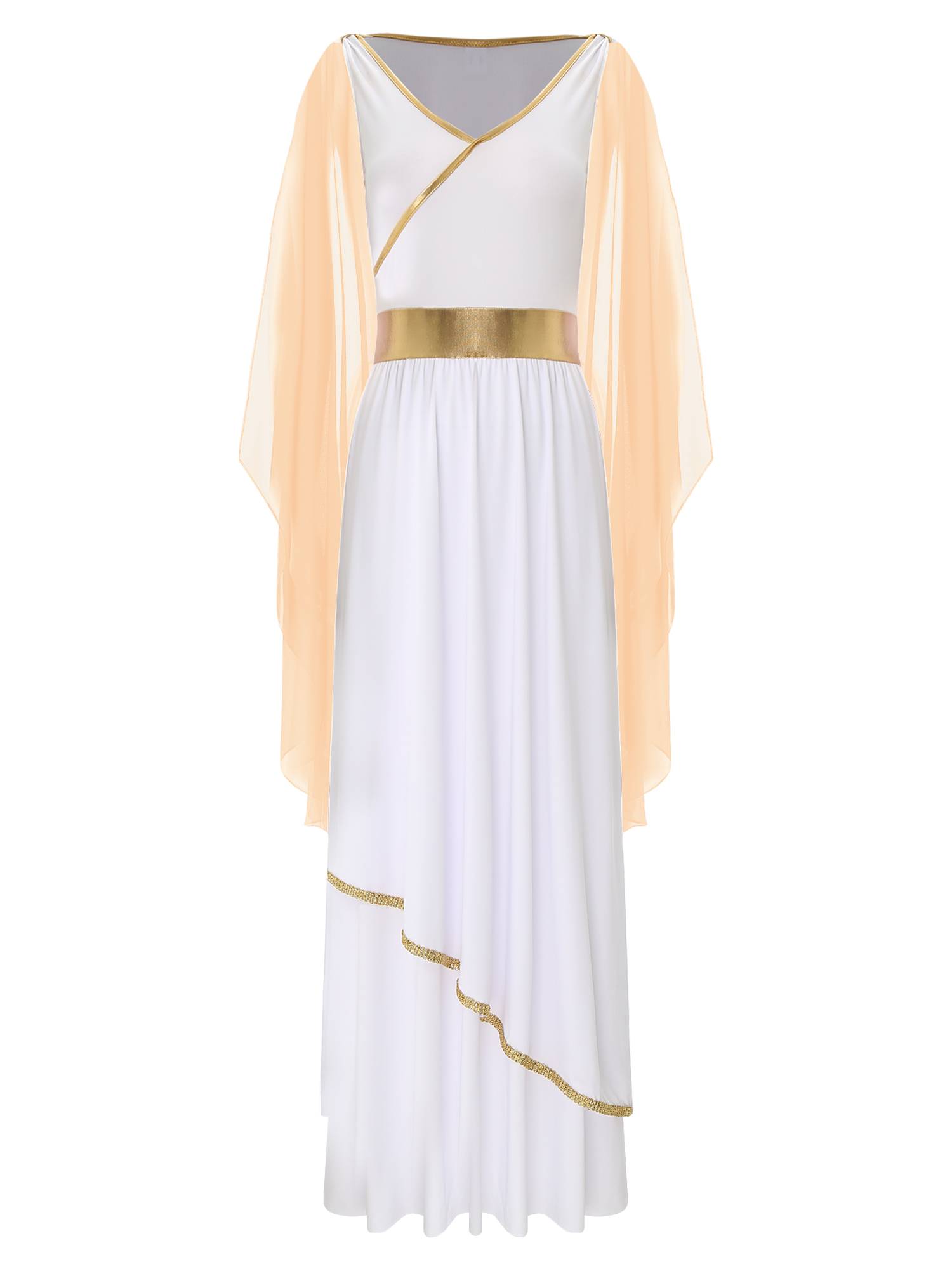 Women V Neck Sleeveless Toga Greek Goddess Costume Maxi Dress