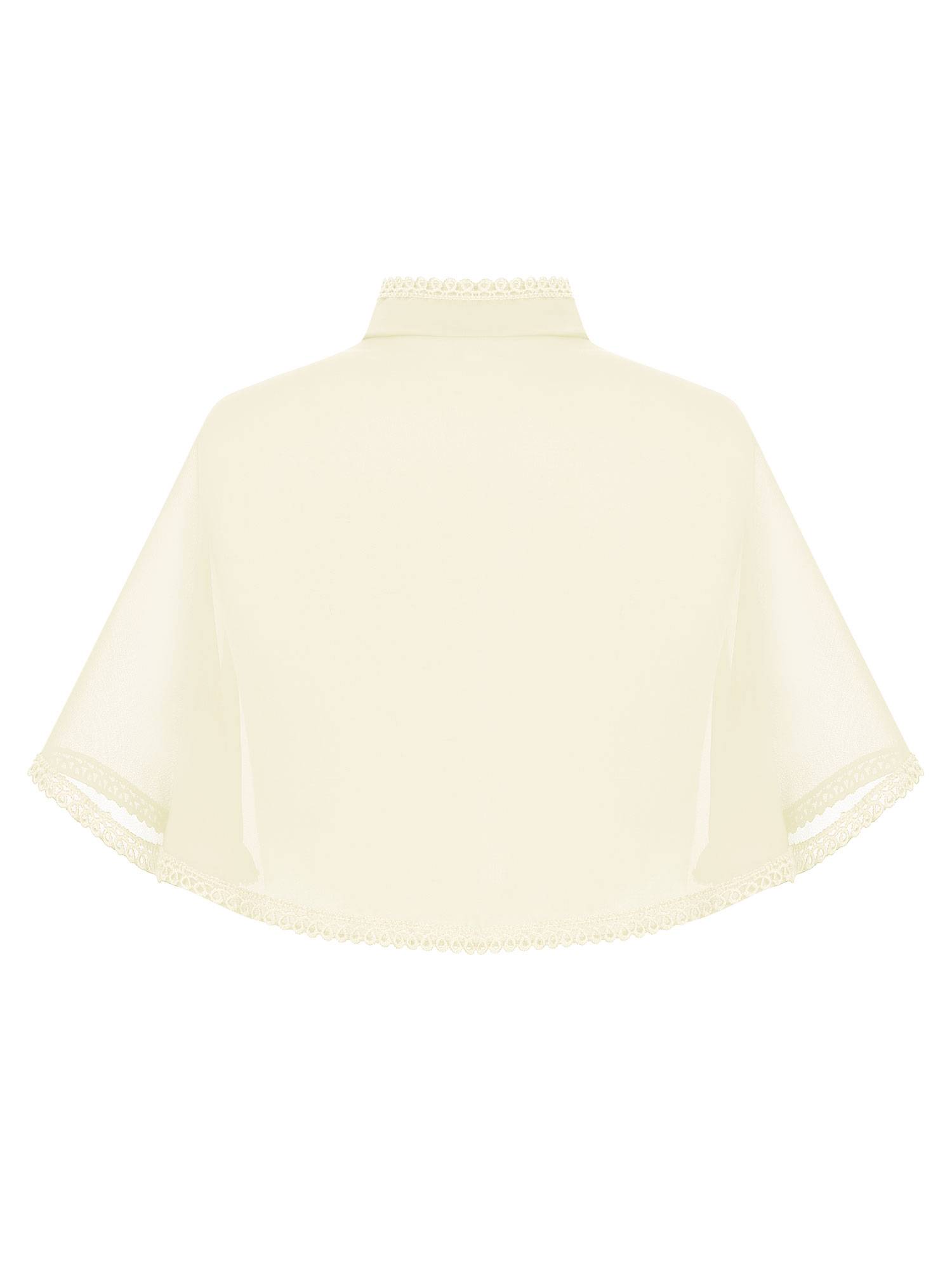 Kids Girls Chiffon Cape with Exquisite Brooch Shawl