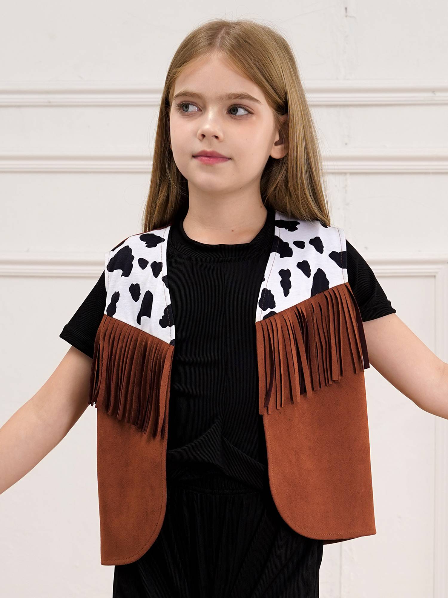 Kids Cowboy Cowgirl Costume Sleeveless Fringe Vest