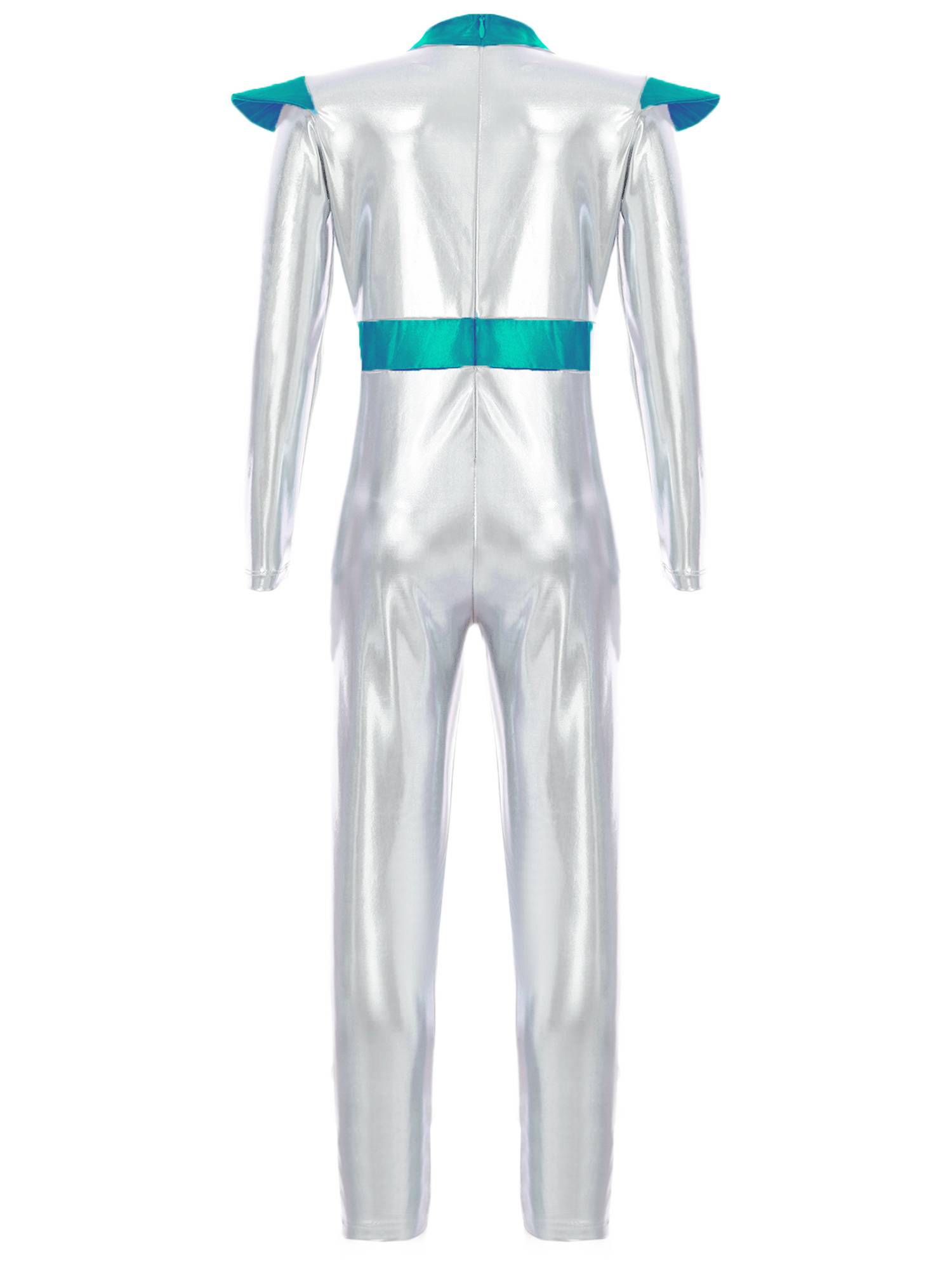 Kids Alien Cosplay Costume Long Sleeve Slim Fit Jumpsuit with Headwear