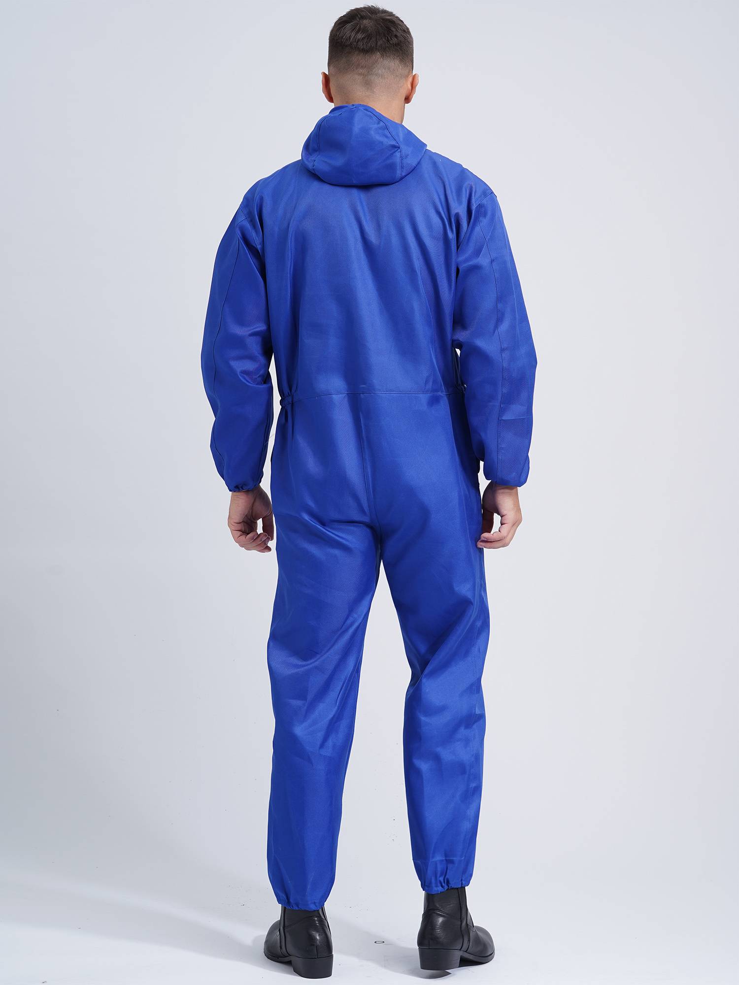 Men Dustproof Long Sleeve Front Zipper Overalls Jumpsuit