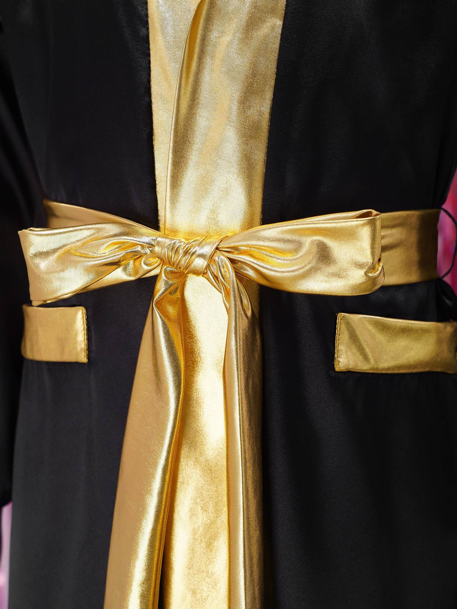 Kids Boys Long Sleeve Satin Hooded Cloak with Belt Boxing Robe 