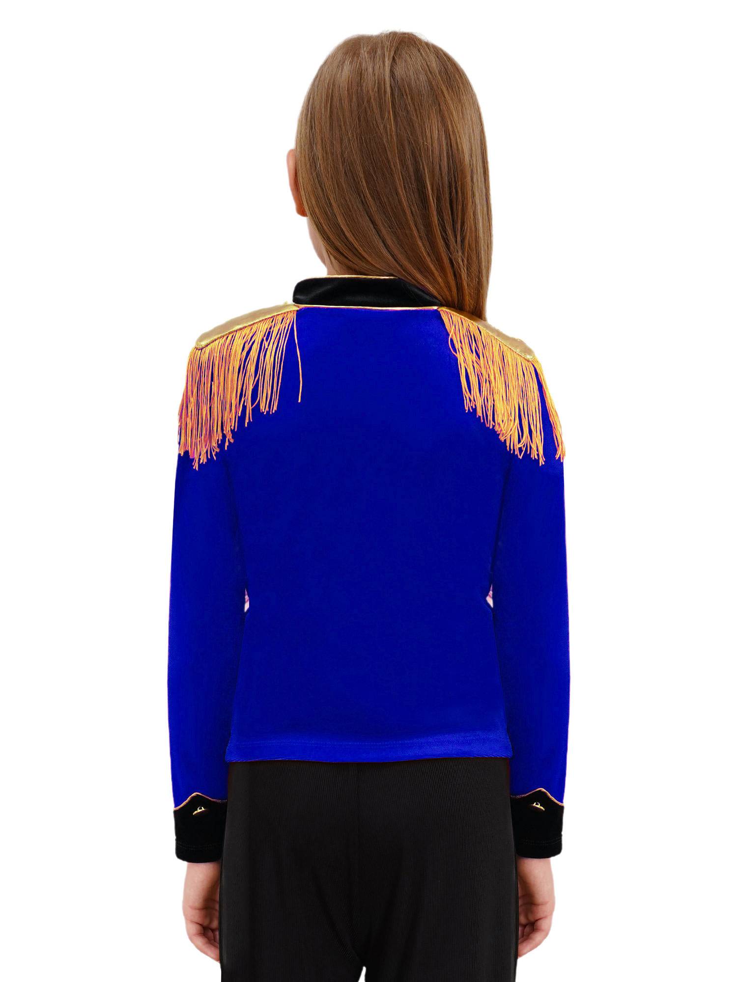 Kids Halloween Circus Ringmaster Costume Long Sleeve Tassel Velvet Jacket