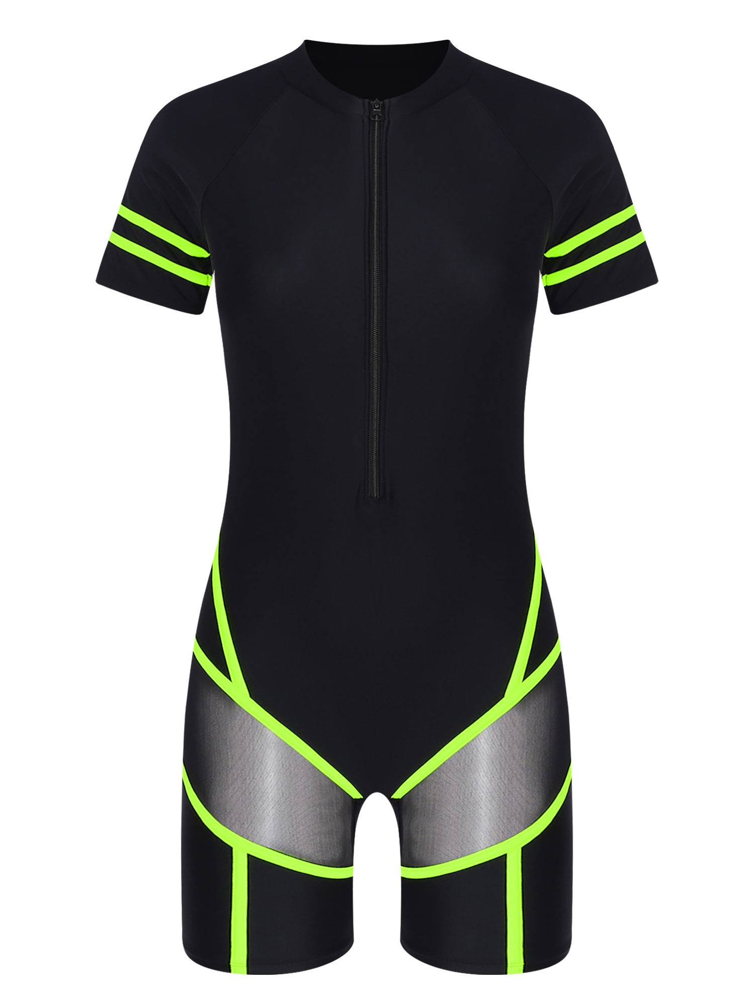 Women Short Sleeve One-piece Swimsuit UPF 50 Rash Guard