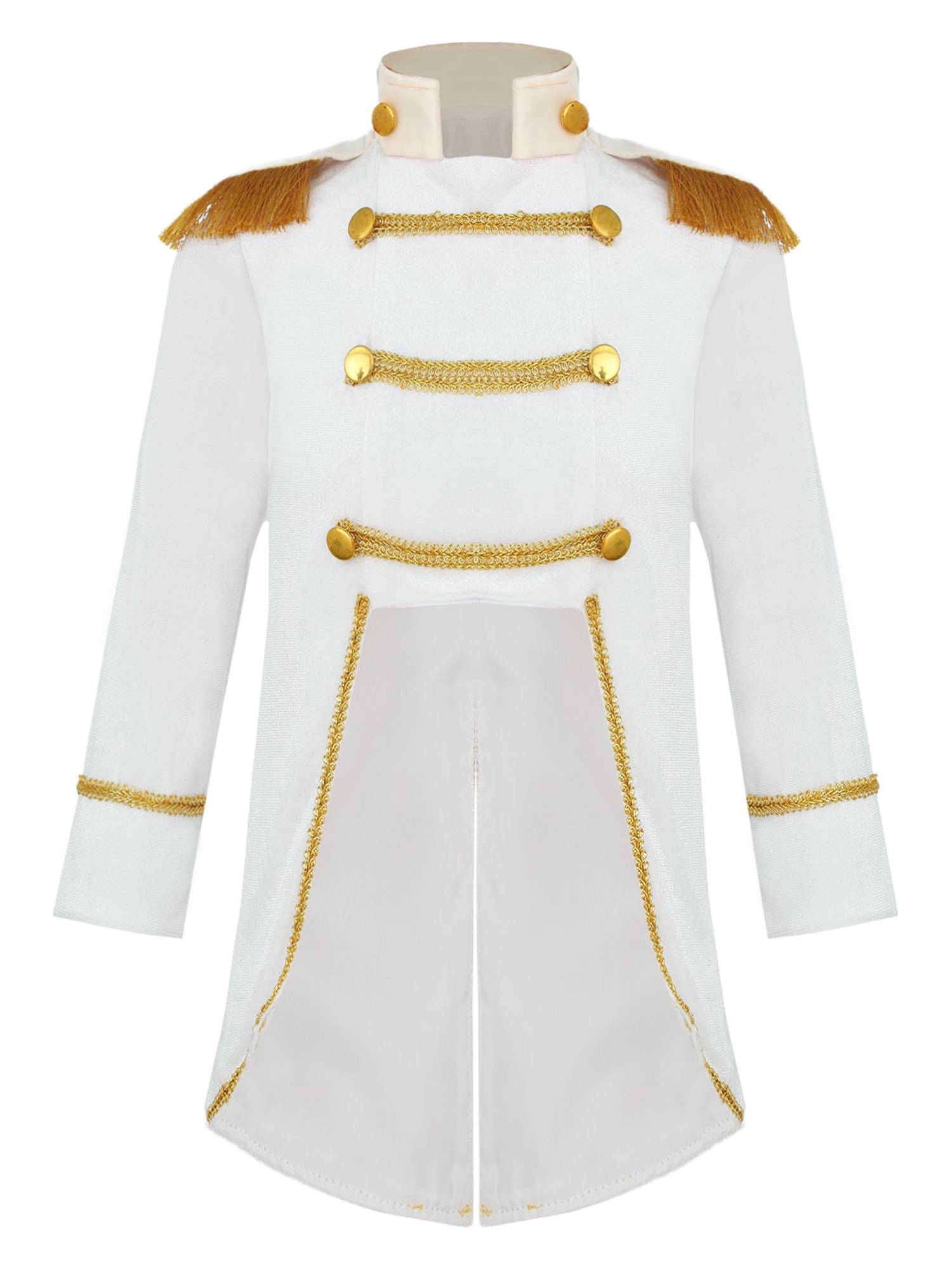 Toddler Boys Long Sleeve Gold Fringe Tailcoat Prince Costume