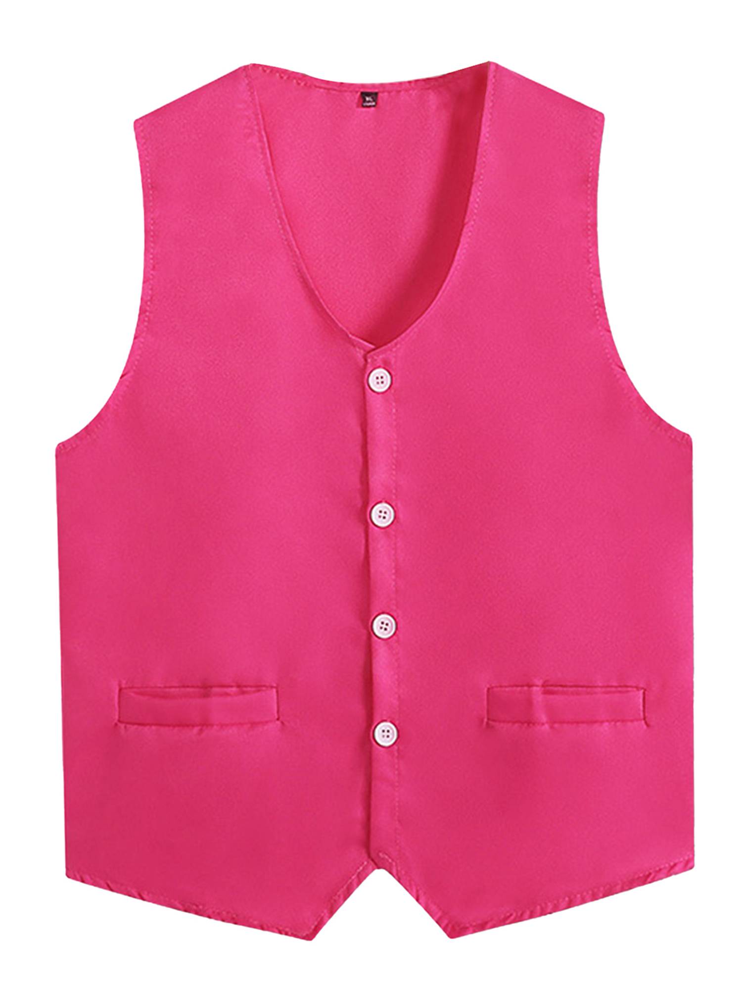 Kids Boys Solid Color V Neck Sleeveless Button Front Vest