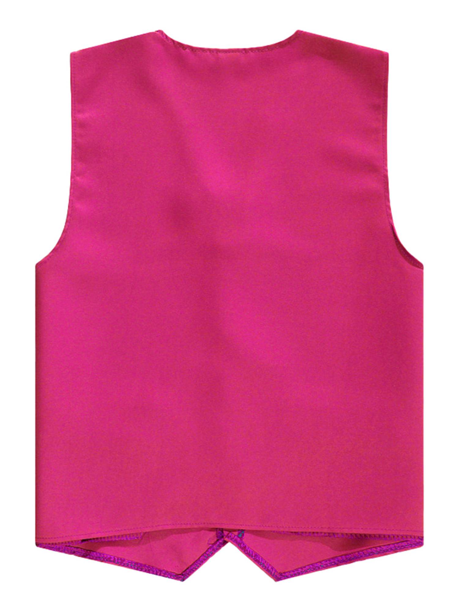 Kids Boys Solid Color V Neck Sleeveless Button Front Vest