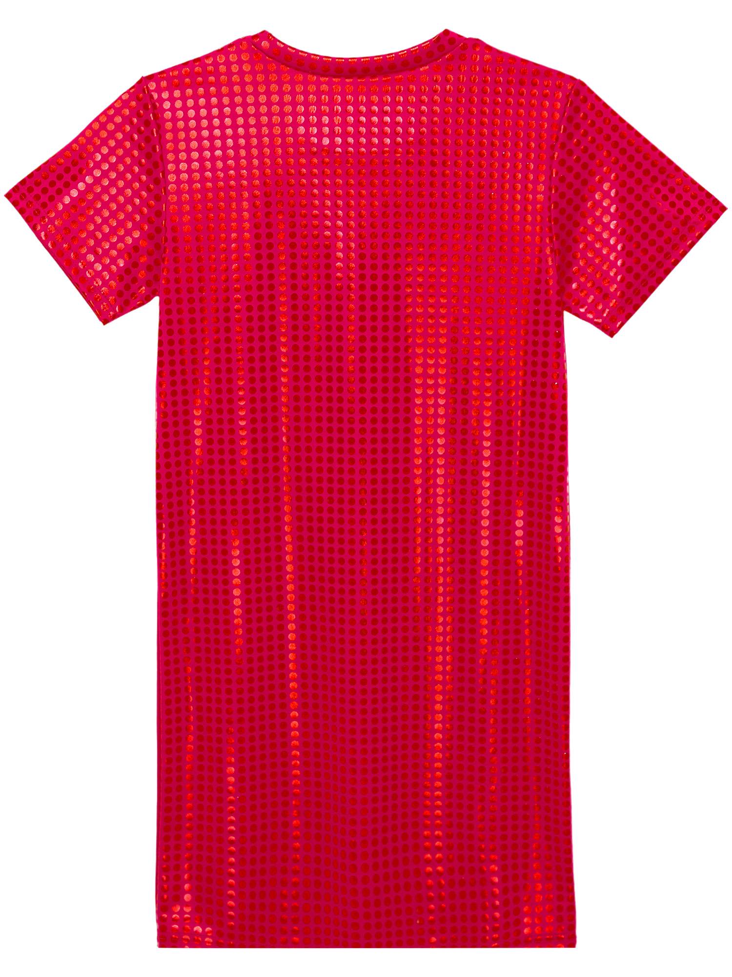 Women Sequins Round Neck Short Sleeve T-shirt Dress for Cocktail