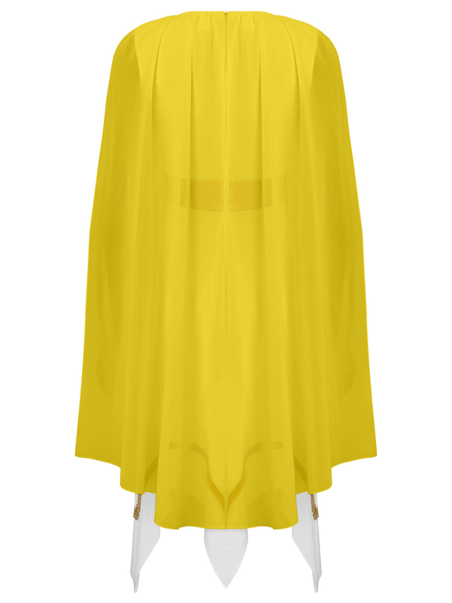 Women Sleeveless Asymmetrical A-line Tunic Ancient Greek Toga Dress with Cape