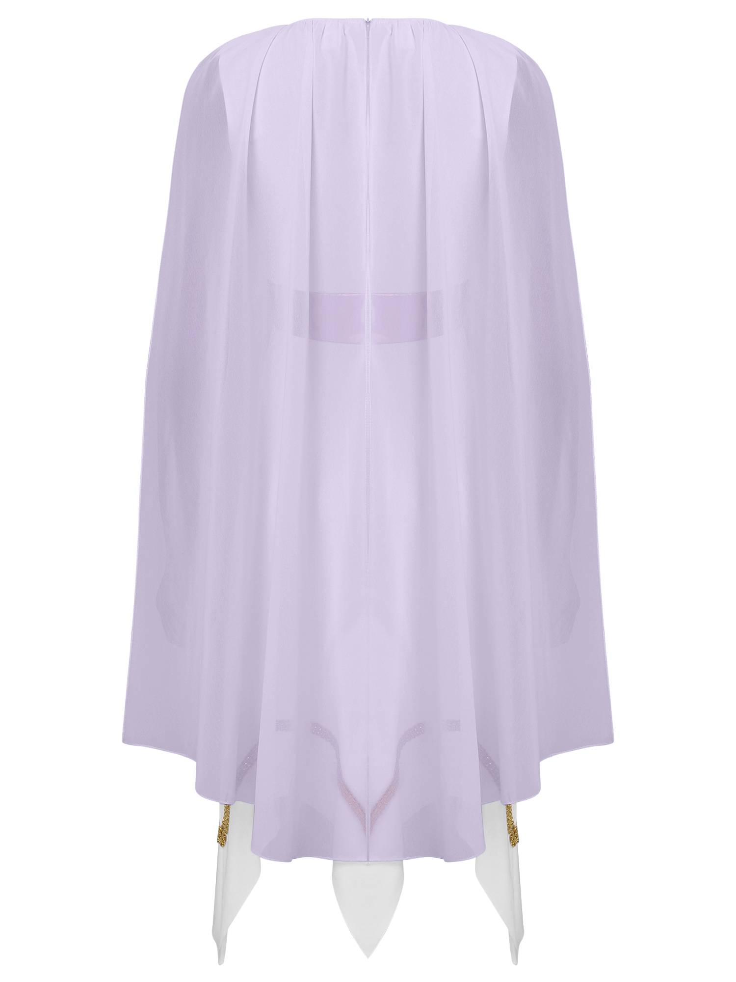 Women Sleeveless Asymmetrical A-line Tunic Ancient Greek Toga Dress with Cape