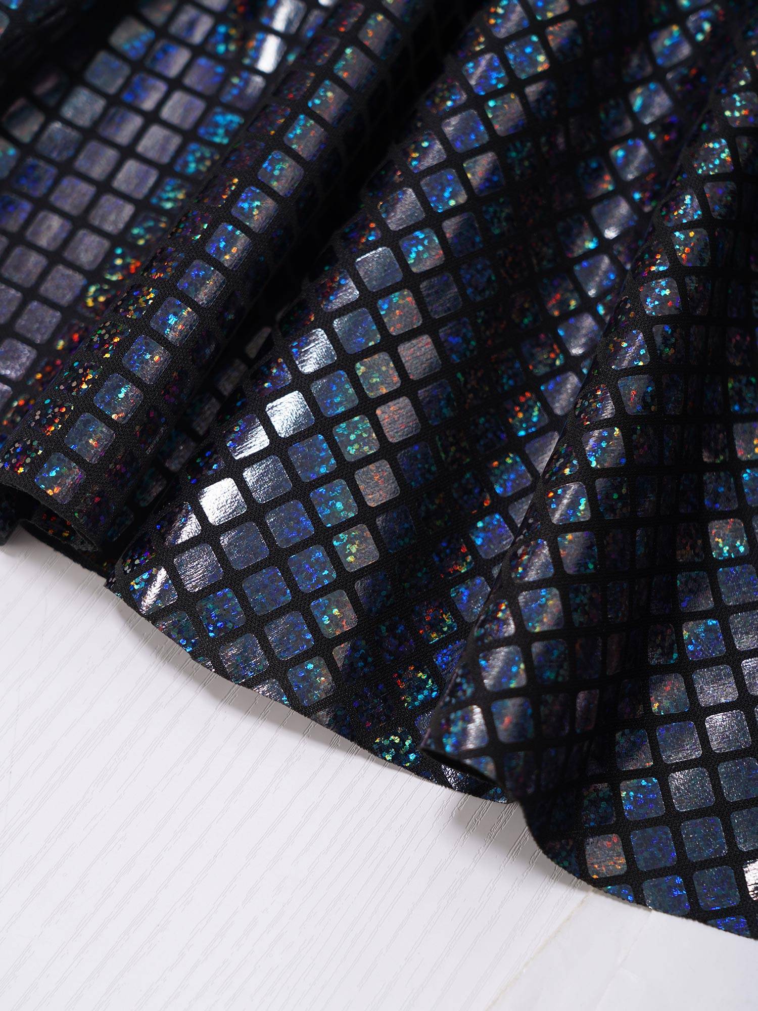 Women Shiny Plaid Sequins A-line Pleated Skirt for Cheerleading Dance