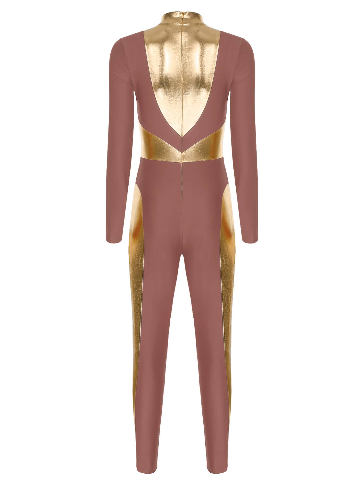 Women Long Sleeve Metallic Gymnastics Unitard