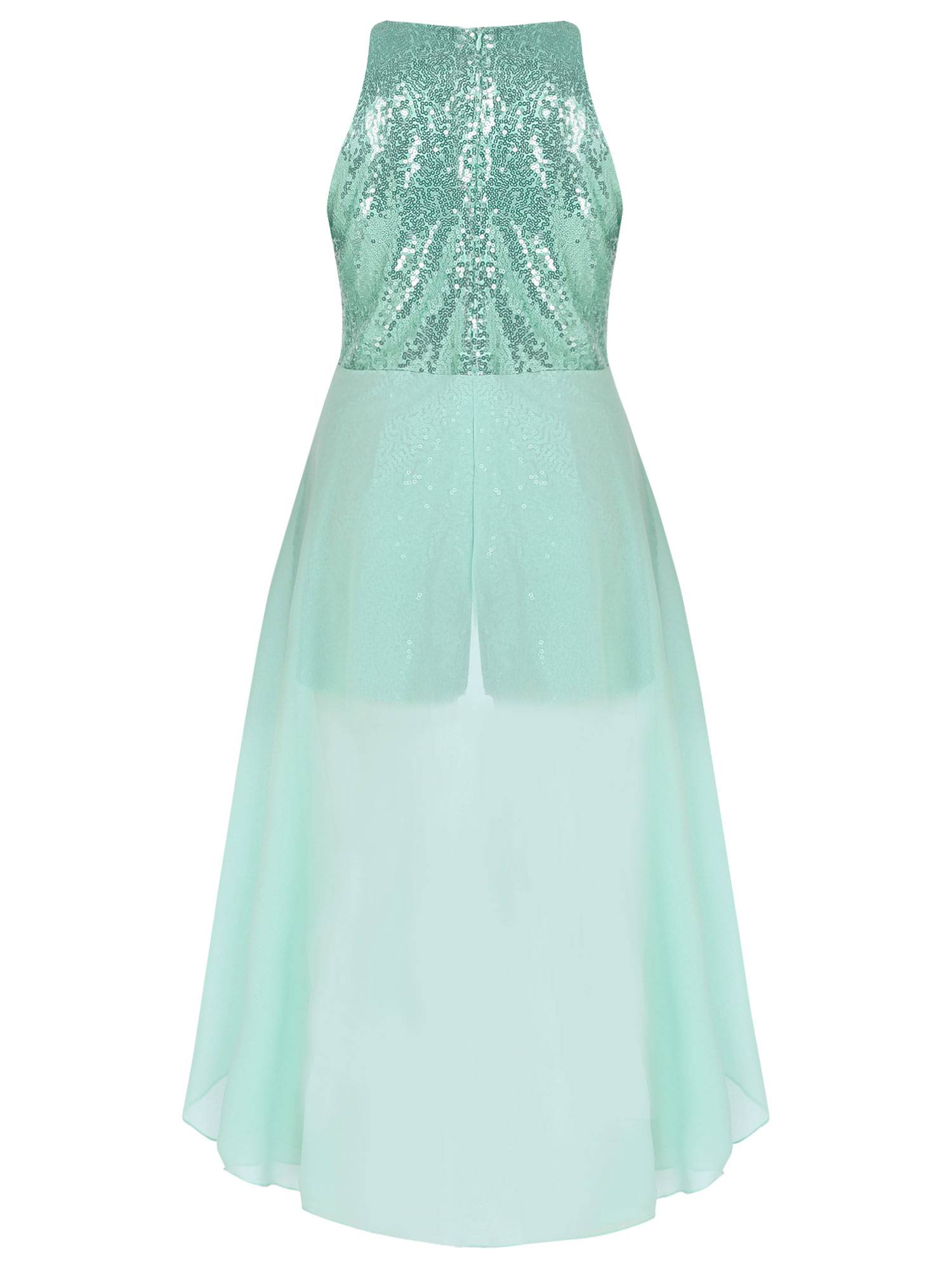 Kids Girls Sleeveless Sparkly Sequin Jumpsuit Dress