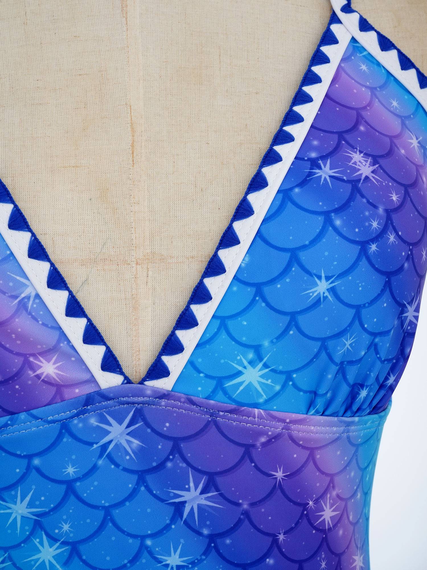 Women Deep V Neck Sleeveless High Cut One Piece Swimsuit