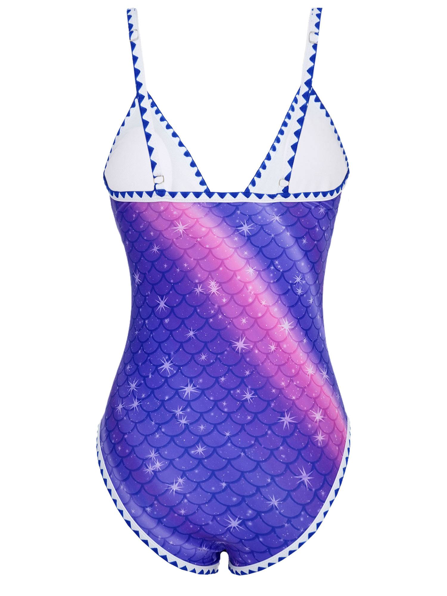 Women Deep V Neck Sleeveless High Cut One Piece Swimsuit