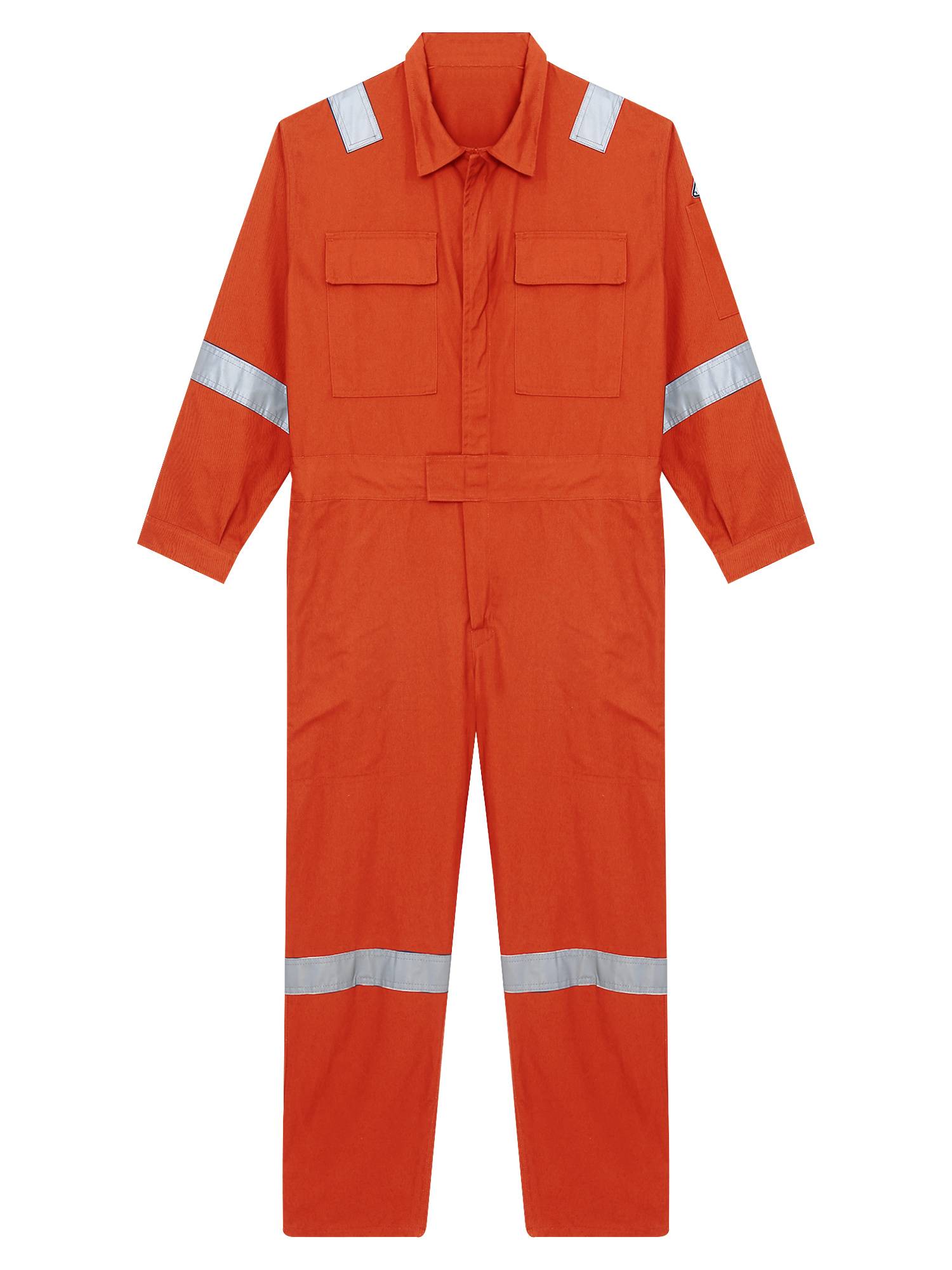 Men Long Sleeve 100% Cotton Reflective Strips Dustproof Dungarees Jumpsuit