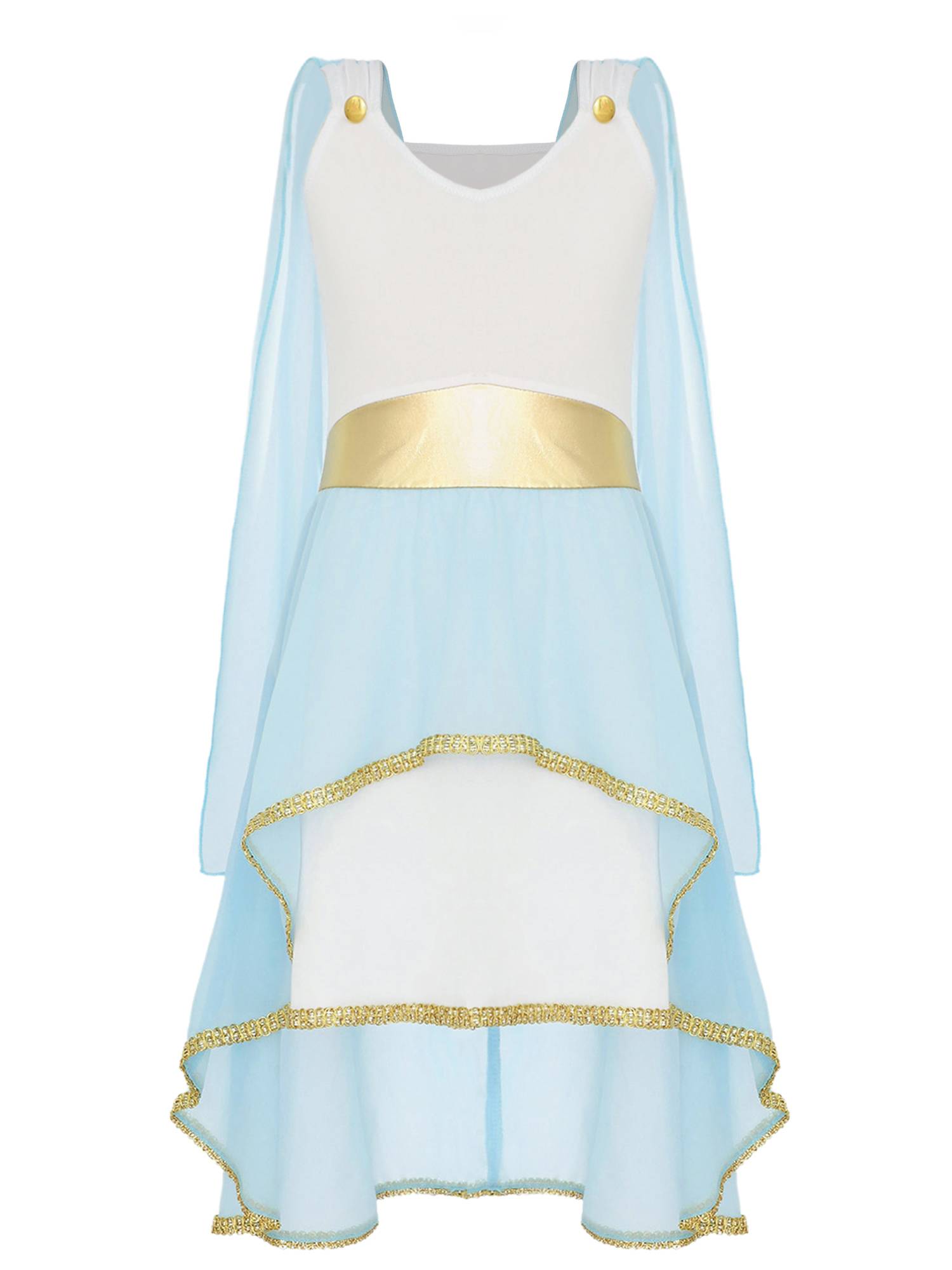 Girl Sleeveless Asymmetrical Dress Halloween Greek Toga Costume