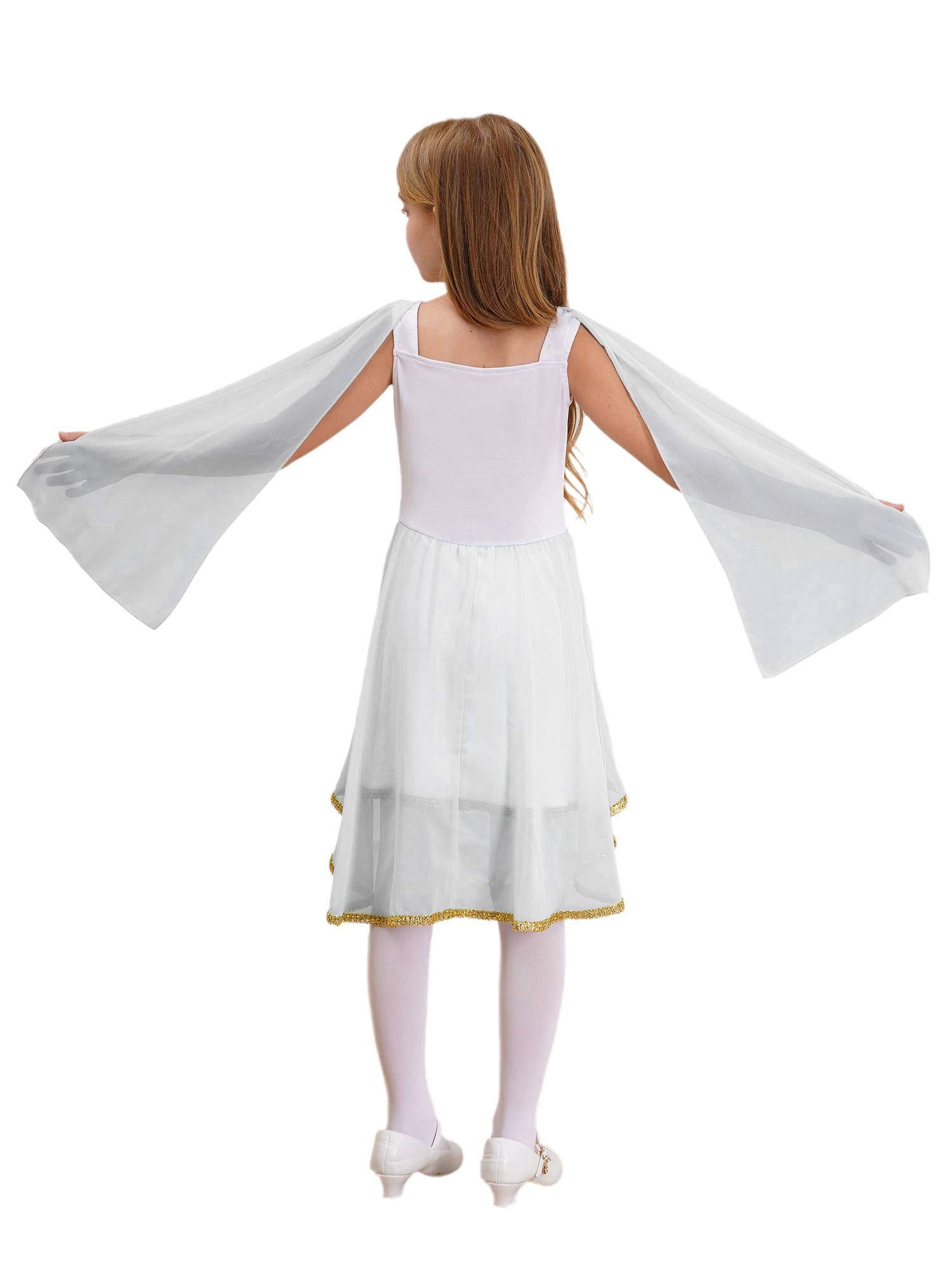 Girl Sleeveless Asymmetrical Dress Halloween Greek Toga Costume