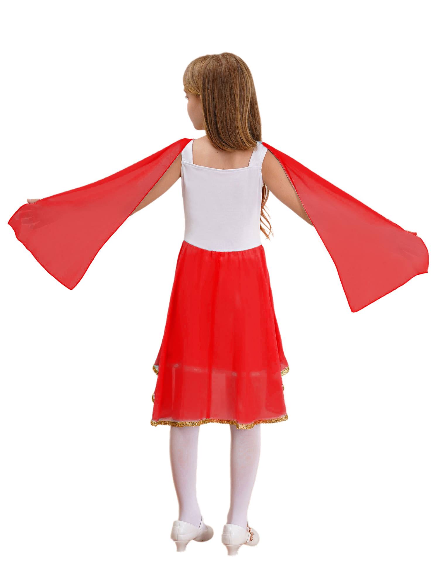 Girl Sleeveless Asymmetrical Dress Halloween Greek Toga Costume