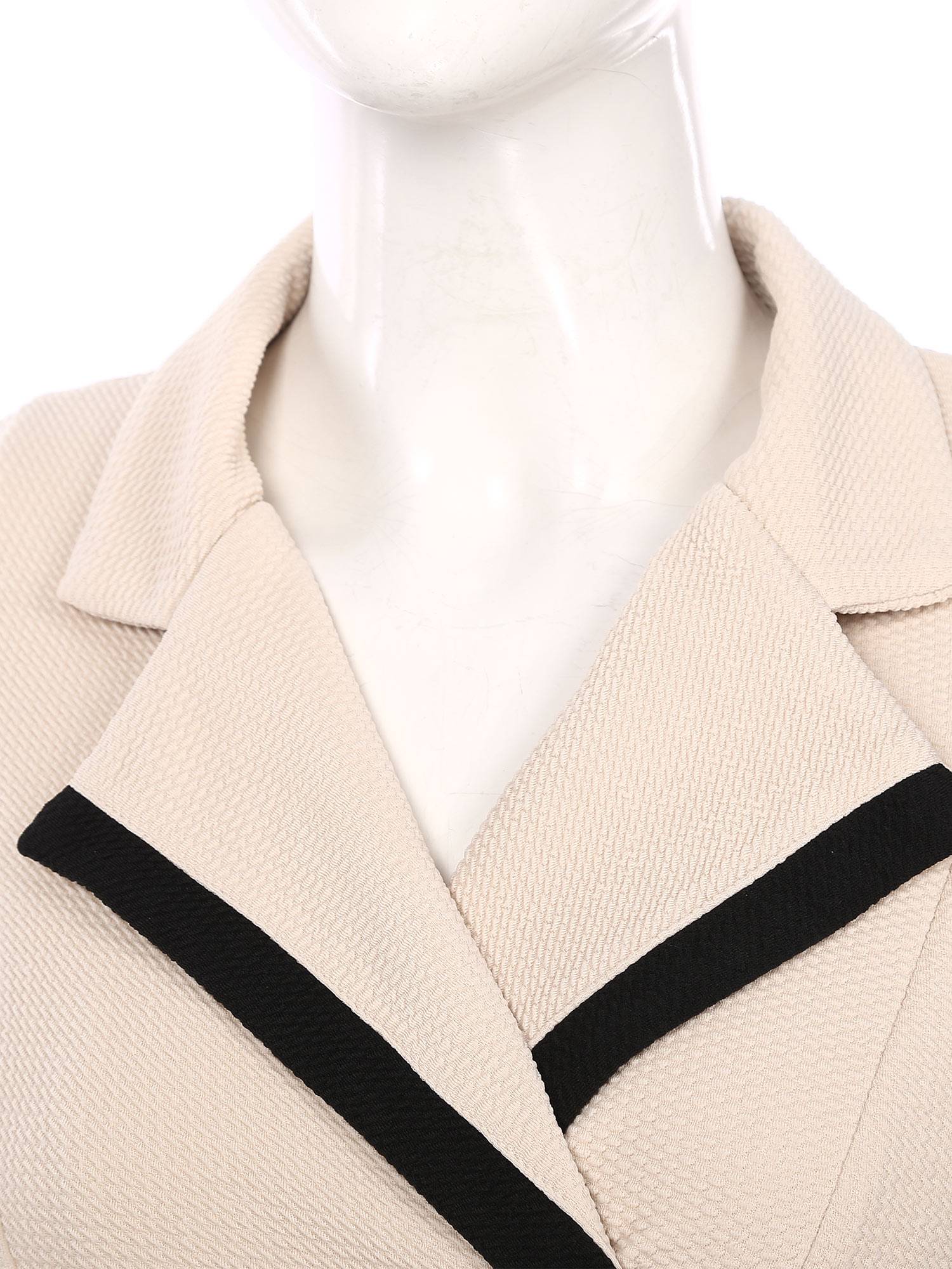 Women A-line Notch Lapel Short Sleeve Midi Dress for Work Evening