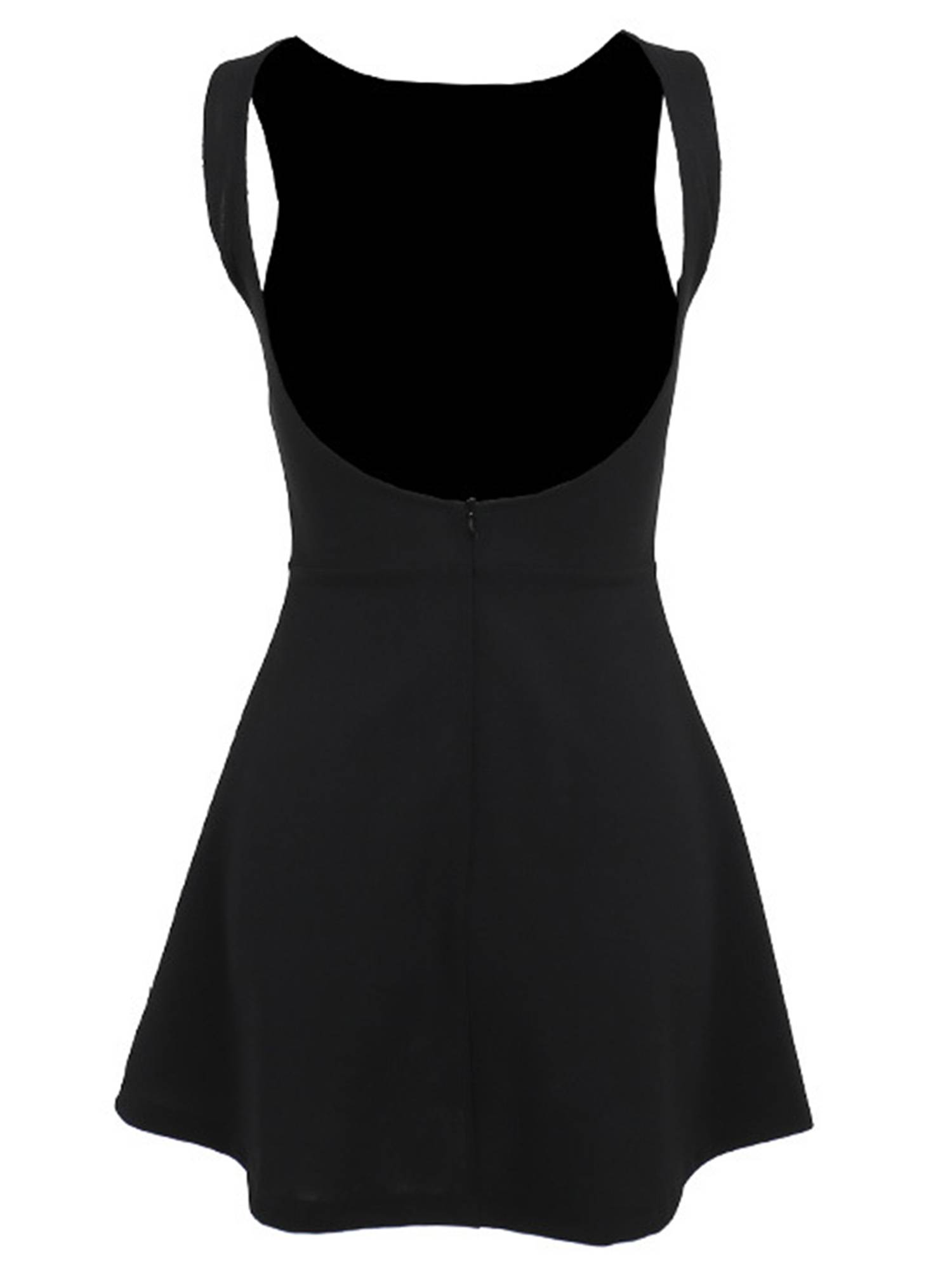 Women A-line Dress Sleeveless Backless Solid Color for Party