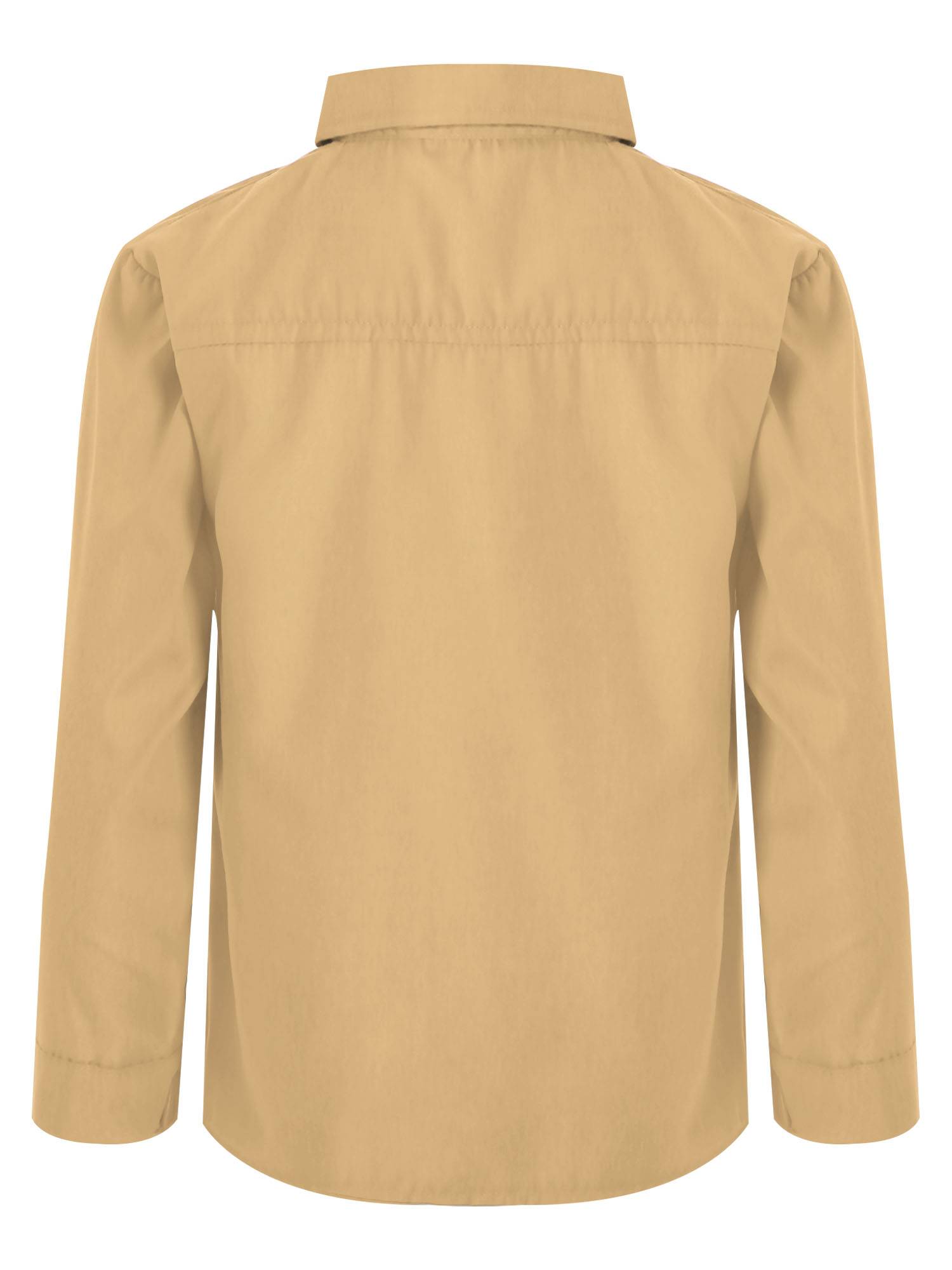 Kids Boys Long Sleeve Solid Color Button-Down Shirt