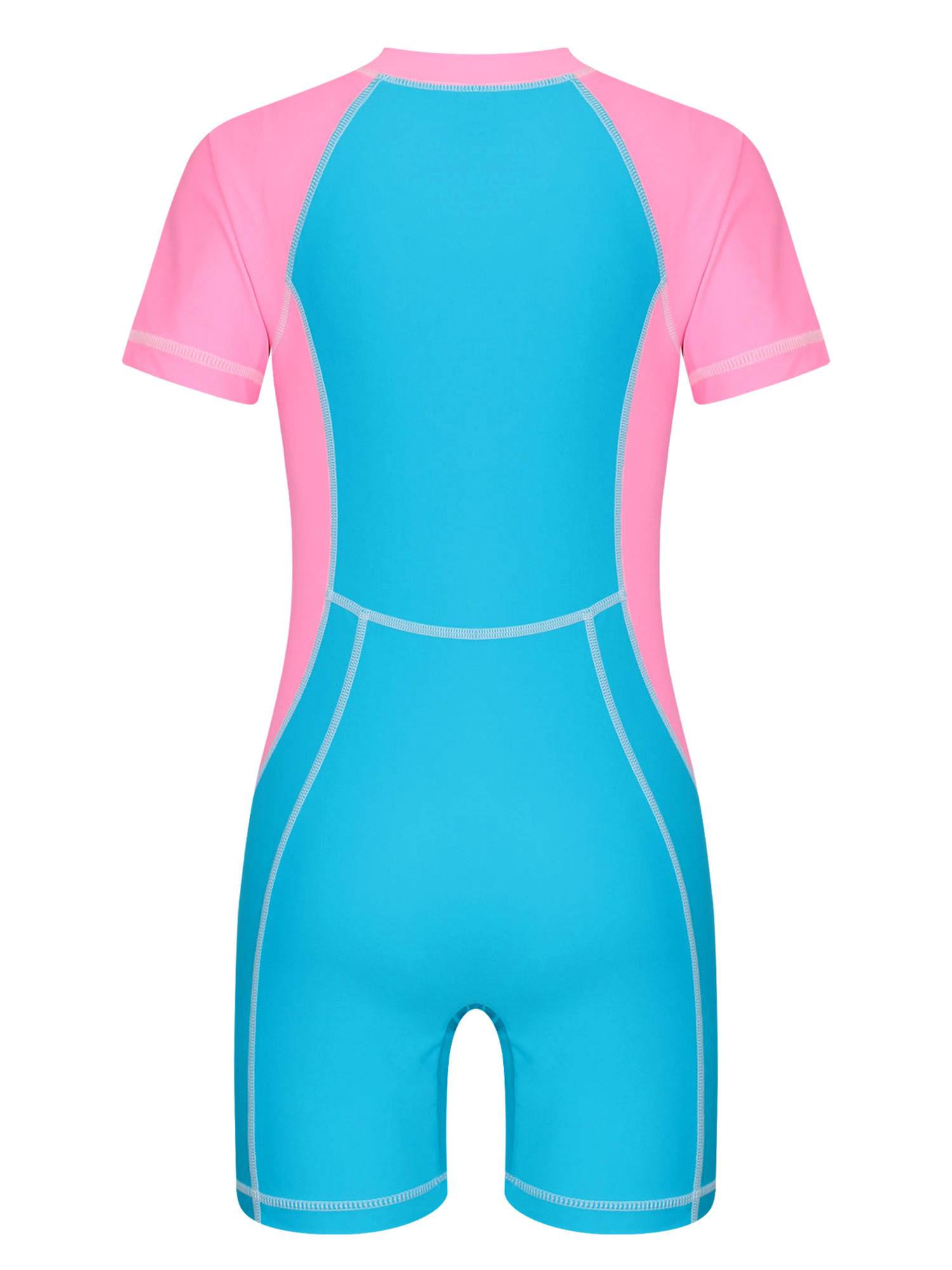 Kids Unisex One Piece Swimsuit Short Sleeve Beach Rash Guard