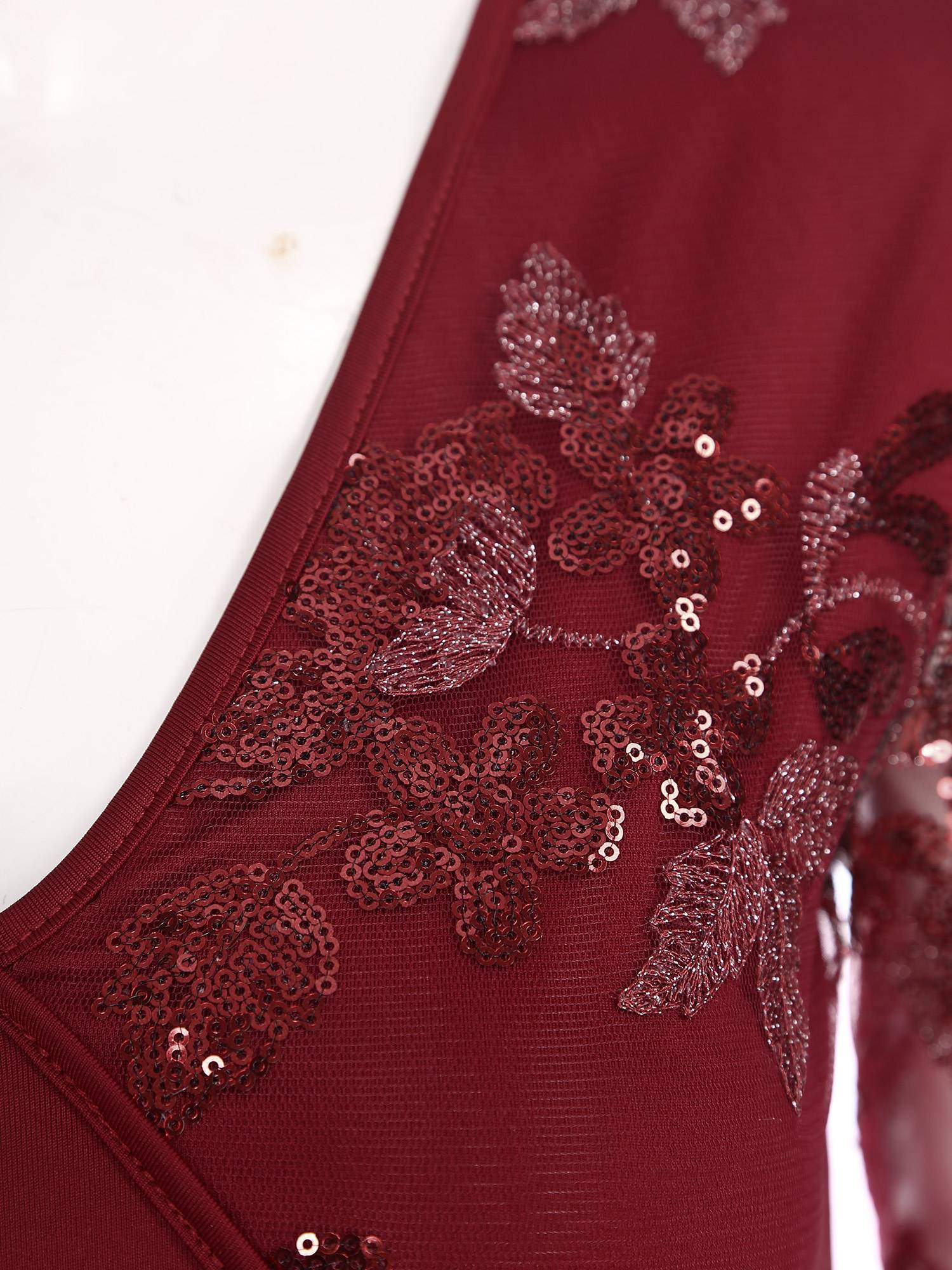 Women Pencil Dress V Neck Short Sleeve Sequin Tulle Bodycon Dress for Cocktail