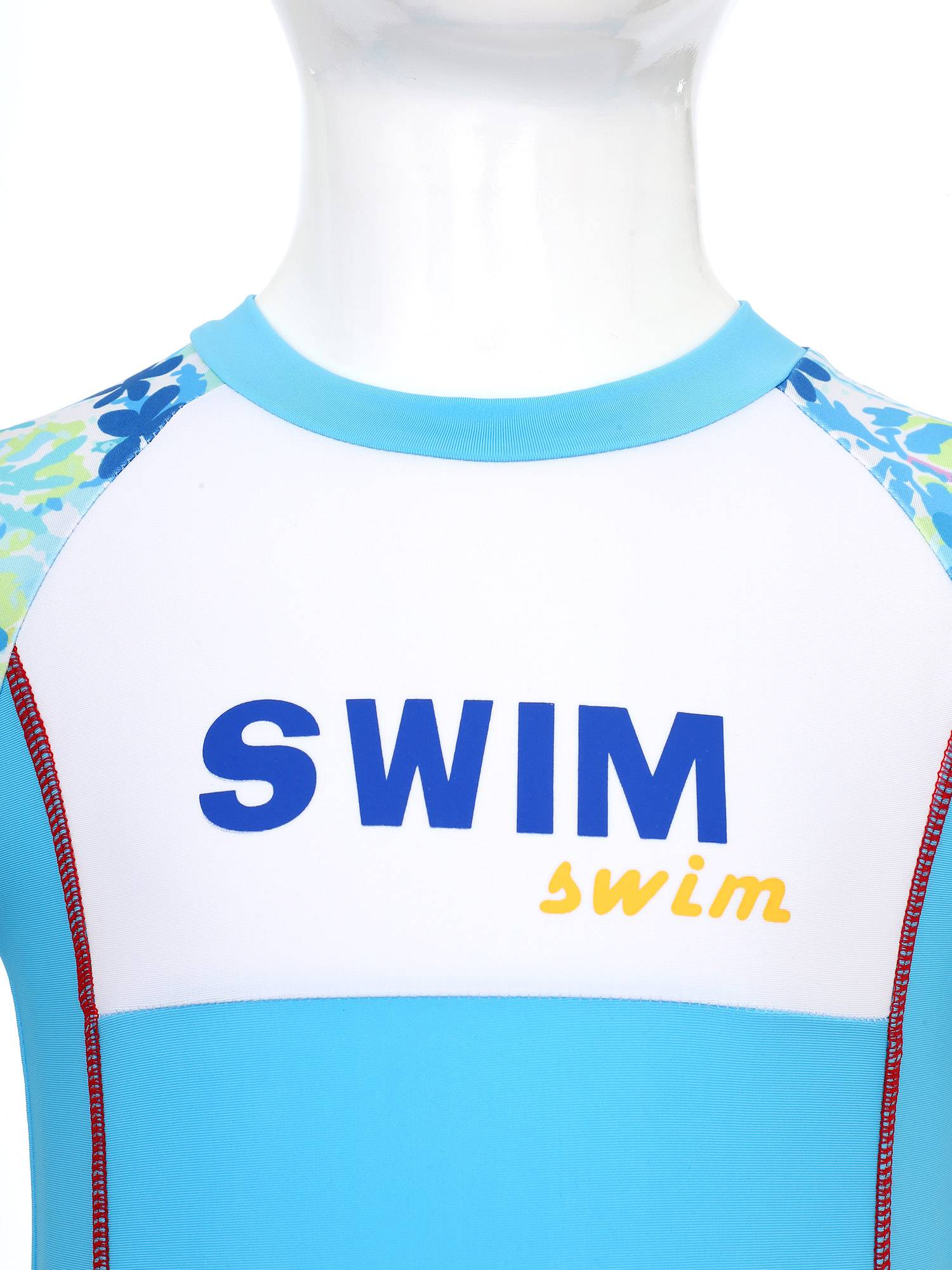 Boys One Piece Swimsuit Short Sleeve Zipper UPF 50+ Rash Guard