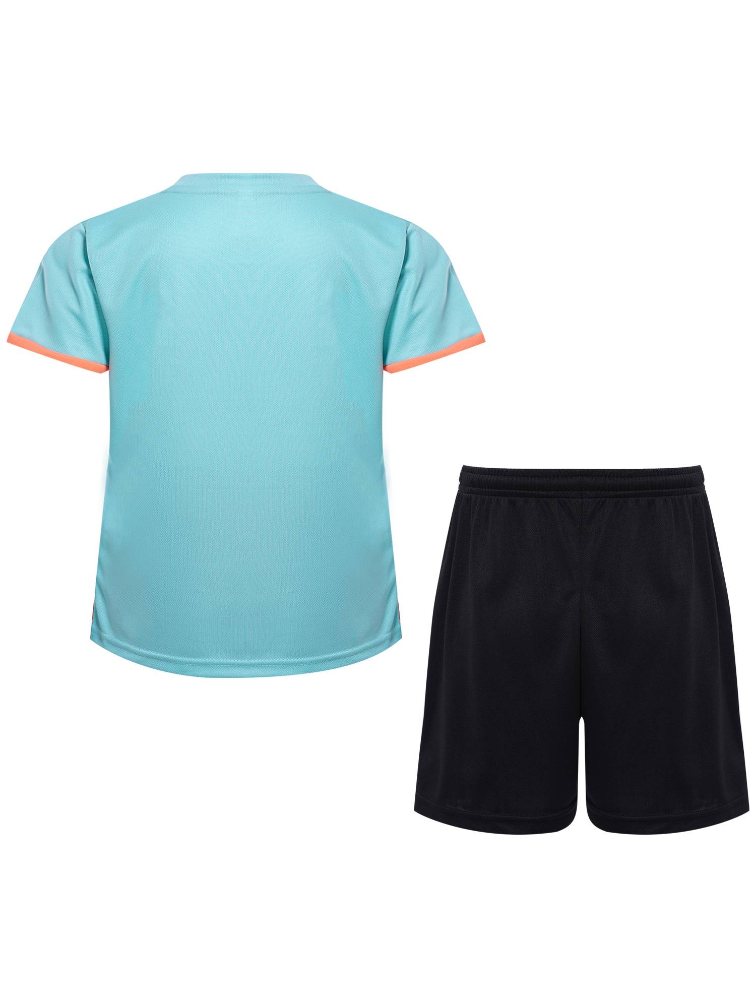 Kids Boy Sports Set Football Graphic T-shirt with Drawstring Shorts