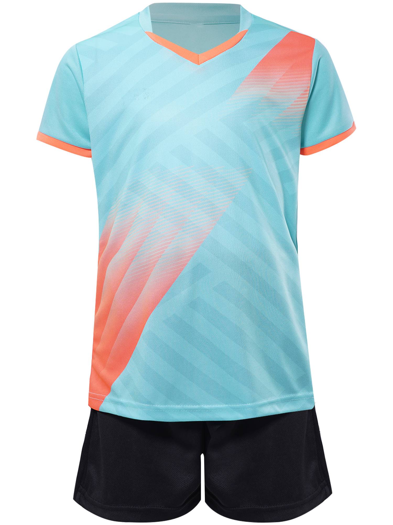 Kids Boy Sports Set Football Graphic T-shirt with Drawstring Shorts