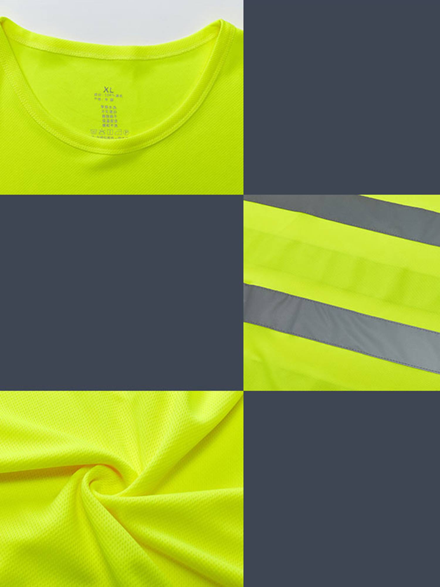 Men Round Neck Short Sleeve Reflective T-shirt for Cycling