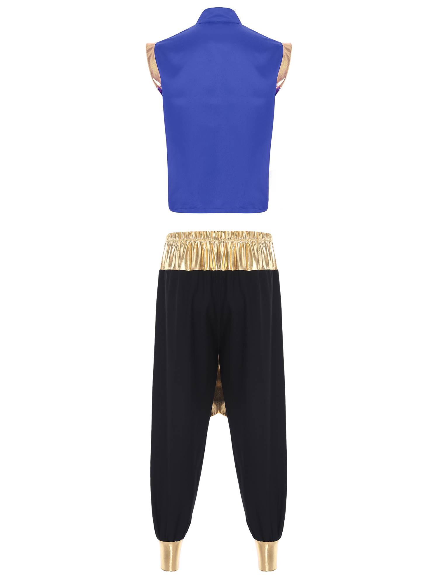 Men 2pcs Sequin Vest and Pants Halloween Arabian Prince Costume Set