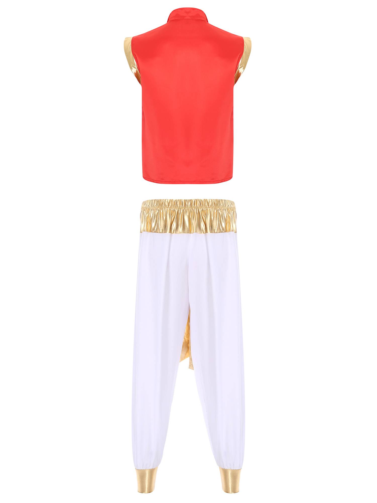 Men 2pcs Sequin Vest and Pants Halloween Arabian Prince Costume Set