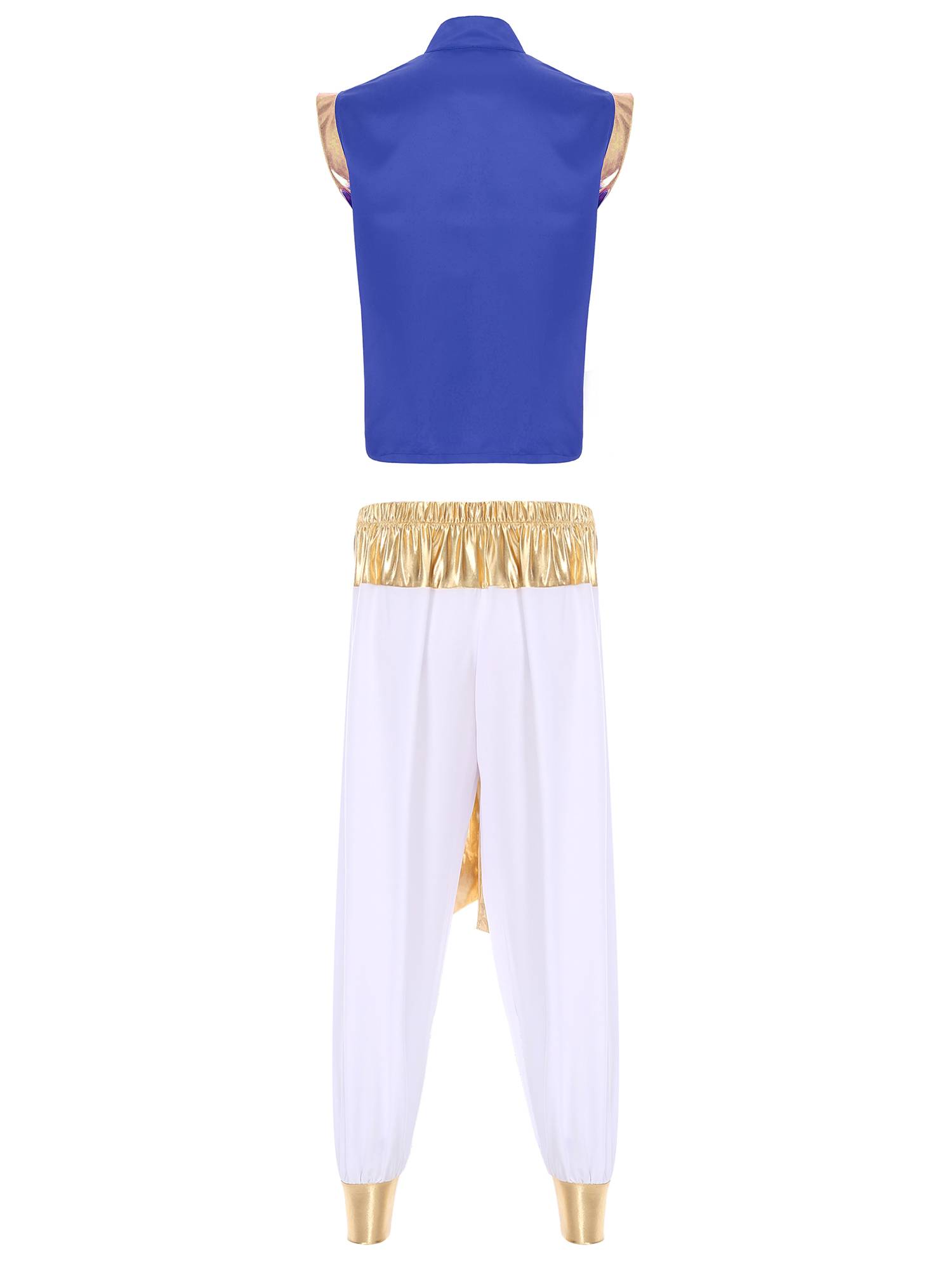 Men 2pcs Sequin Vest and Pants Halloween Arabian Prince Costume Set