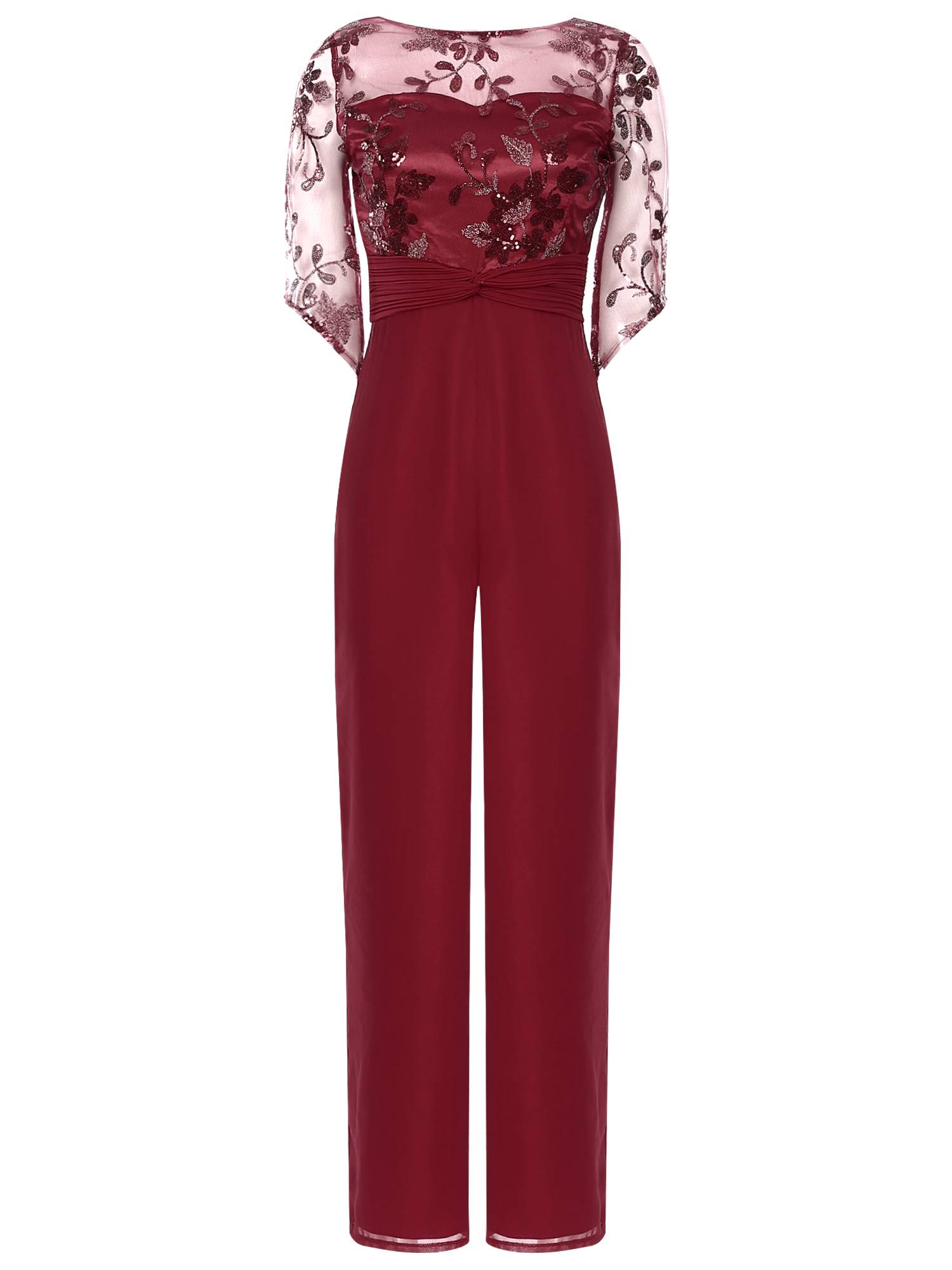 Women Sequined Mesh Short Sleeve Cocktail Jumpsuit