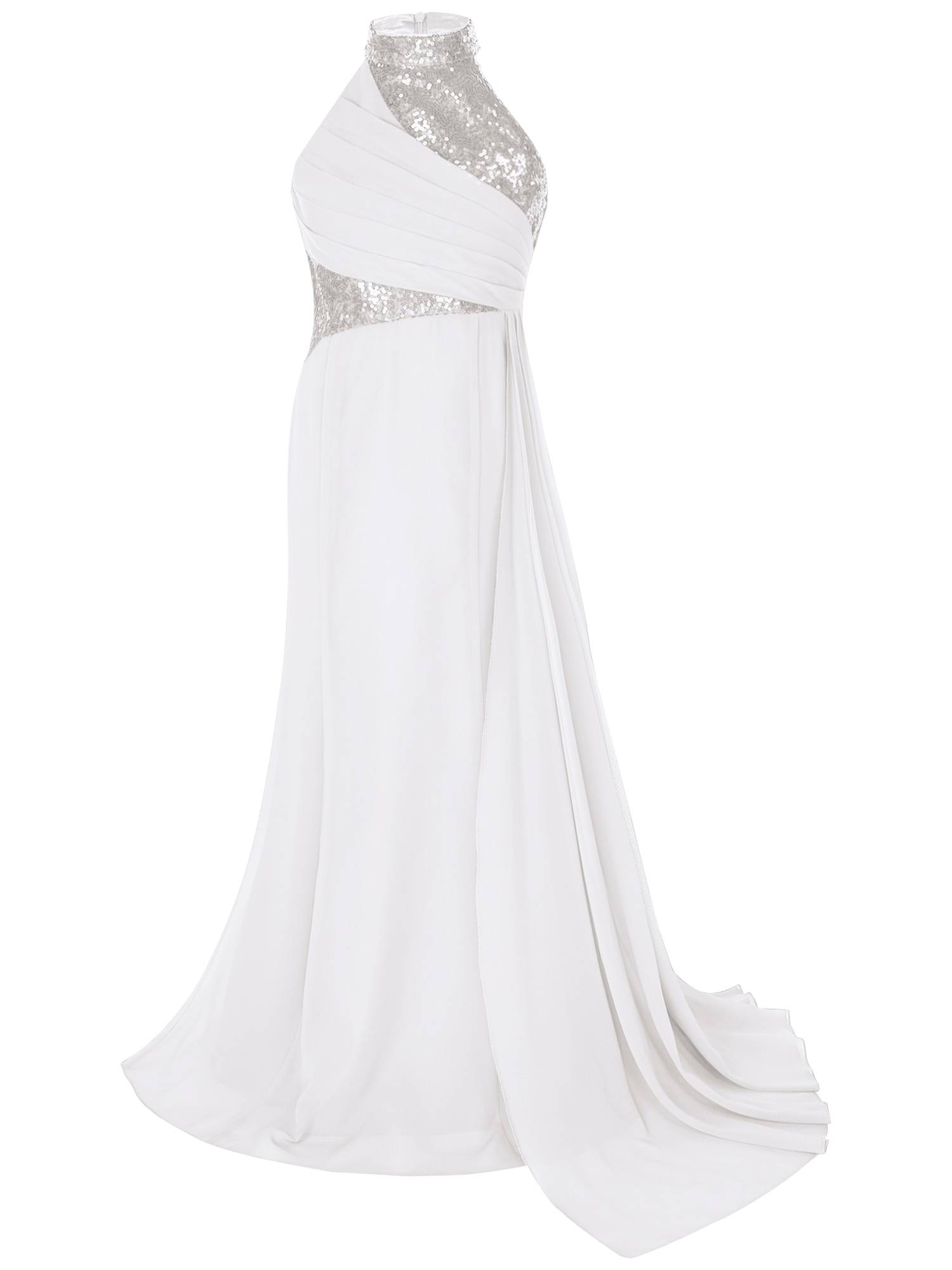 Kids Girls Halter Neck Sleeveless Sequins Maxi Dress for Wedding